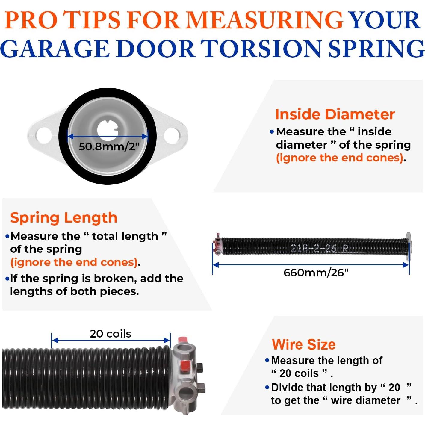 Par de muelles de torsión POWLAB 0.55 cm x 5.08 cm x 66.04 cm