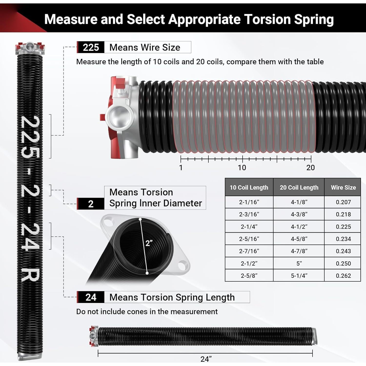 Resorte de Torsión para Puerta de Garaje Toriexon 0.225x5x61 cm