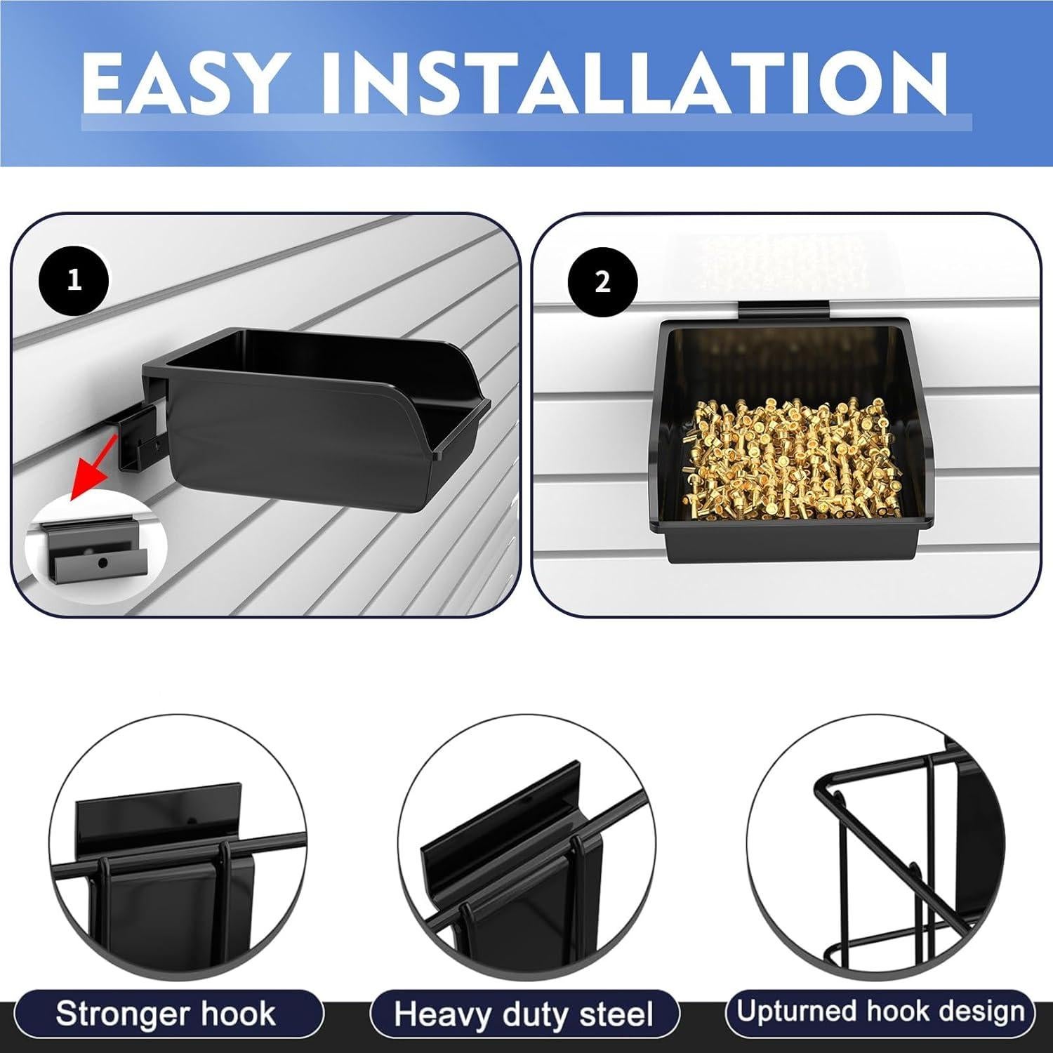 Juego de Accesorios para Slatwall BeapTcely 40 Pcs - Ganchos y Estantes