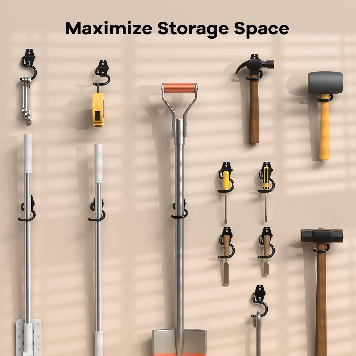 6 Ganchos de Garaje HUPBIPY de Metal Antideslizantes 1.59kg