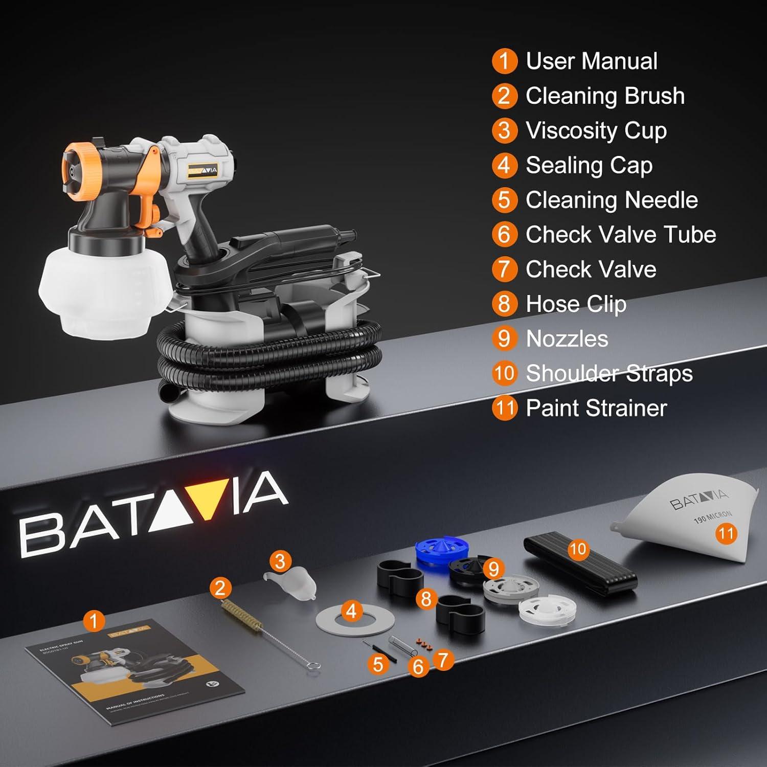 Pistola de Pintura BATAVIA 700W HVLP con Manguera 1.83m
