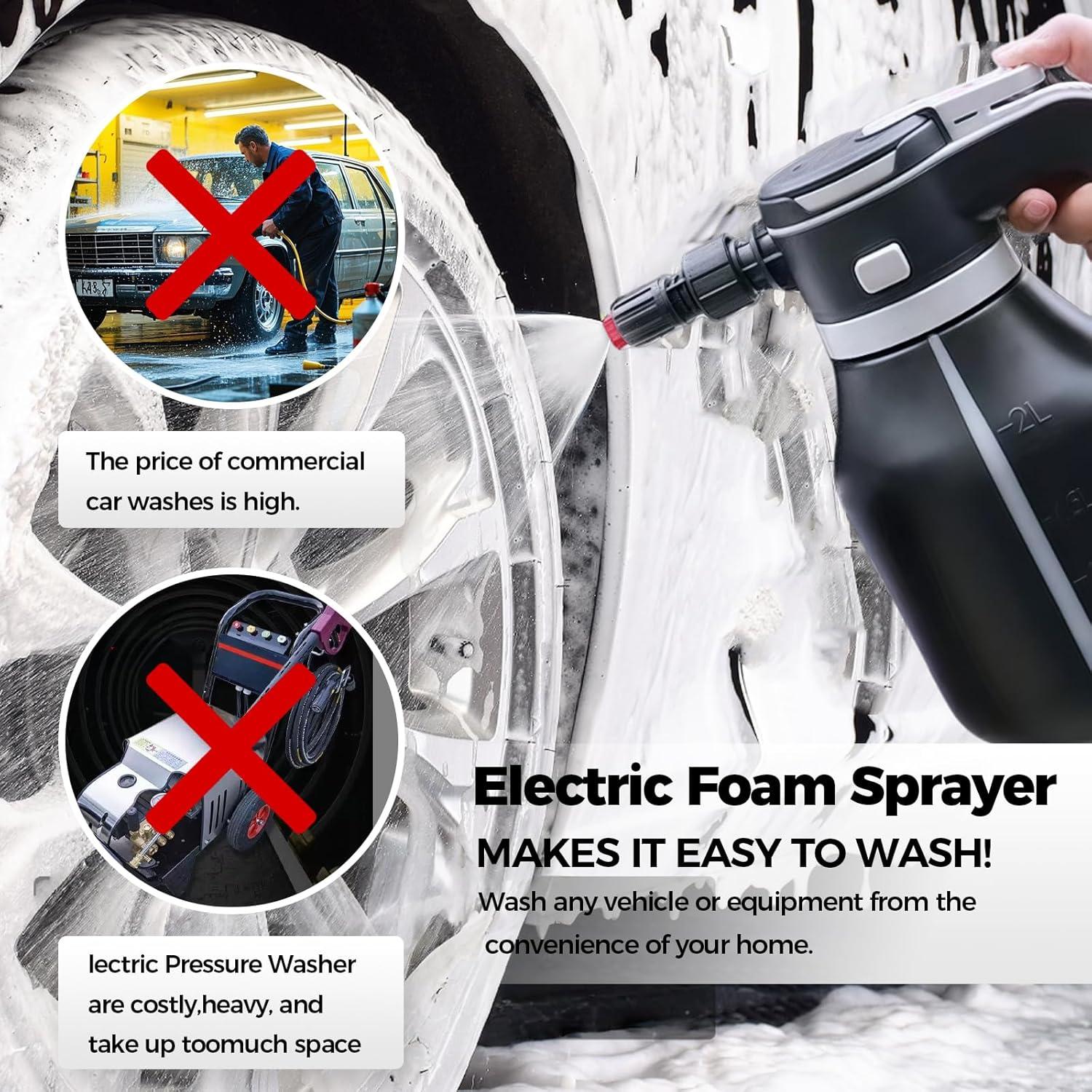 Rociador de Espuma Eléctrico ABFKQUEQ 2L Portátil para Autos