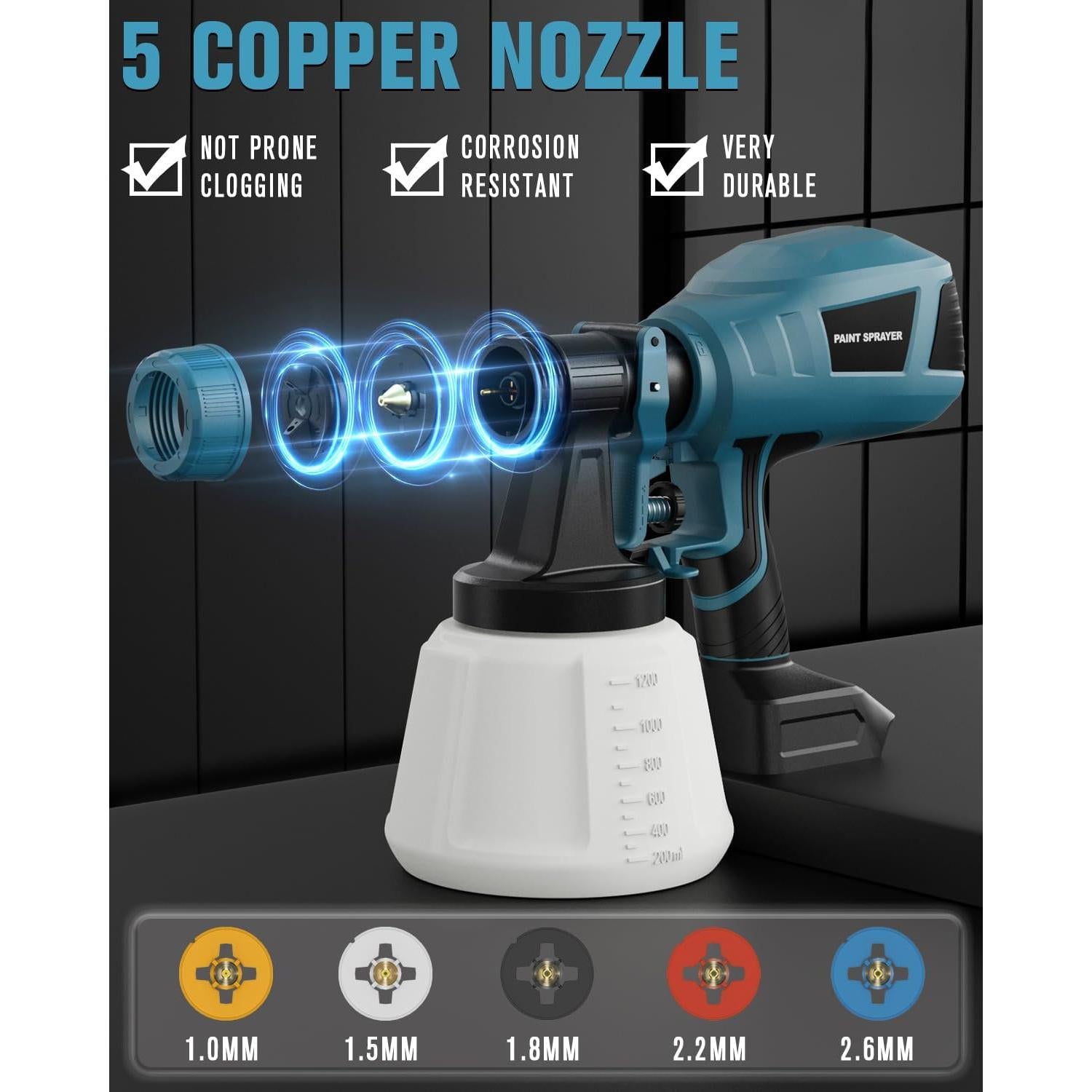 Pulverizador de Pintura Inalámbrico Houselife 1200ml 18V