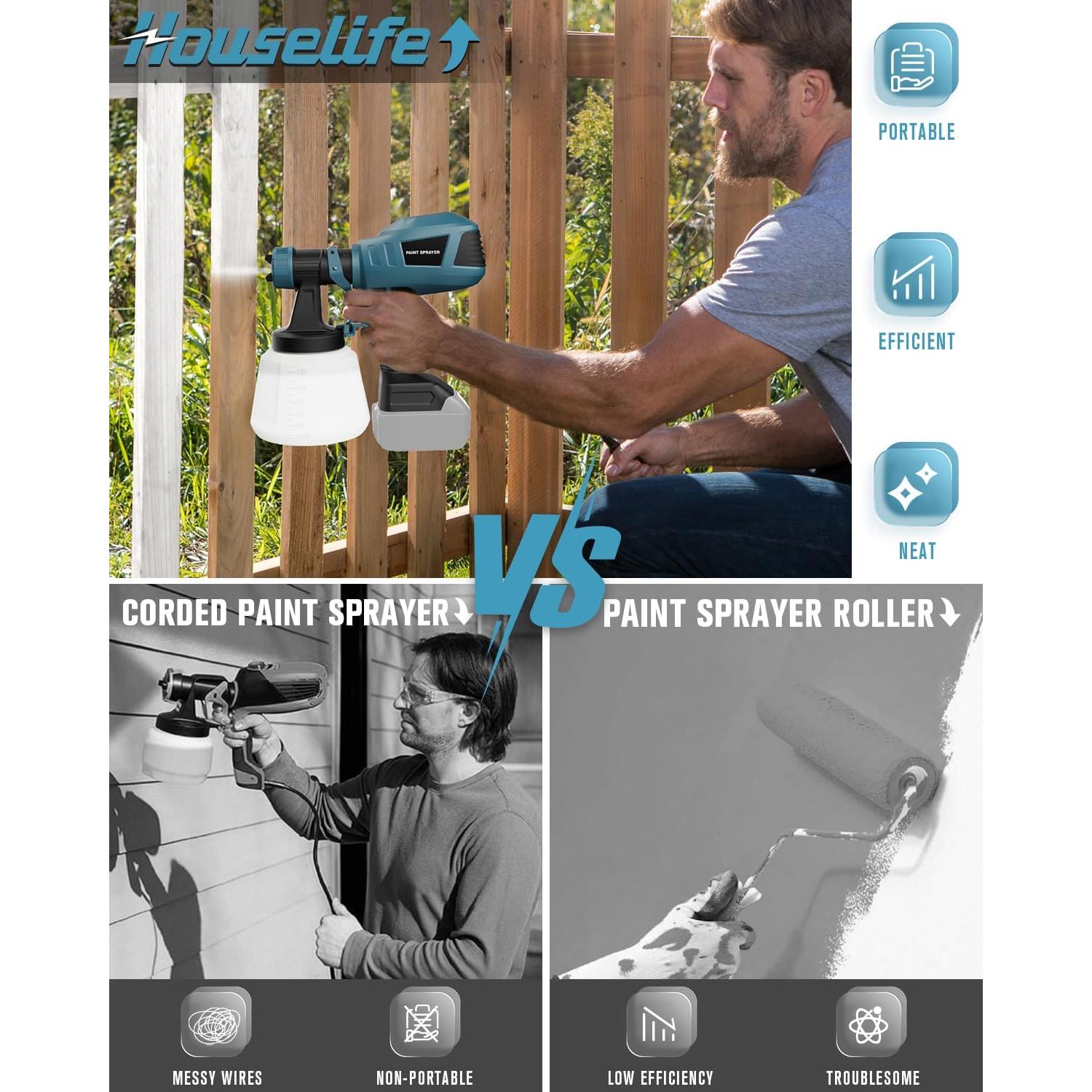 Pulverizador de Pintura Inalámbrico Houselife 1200ml 18V