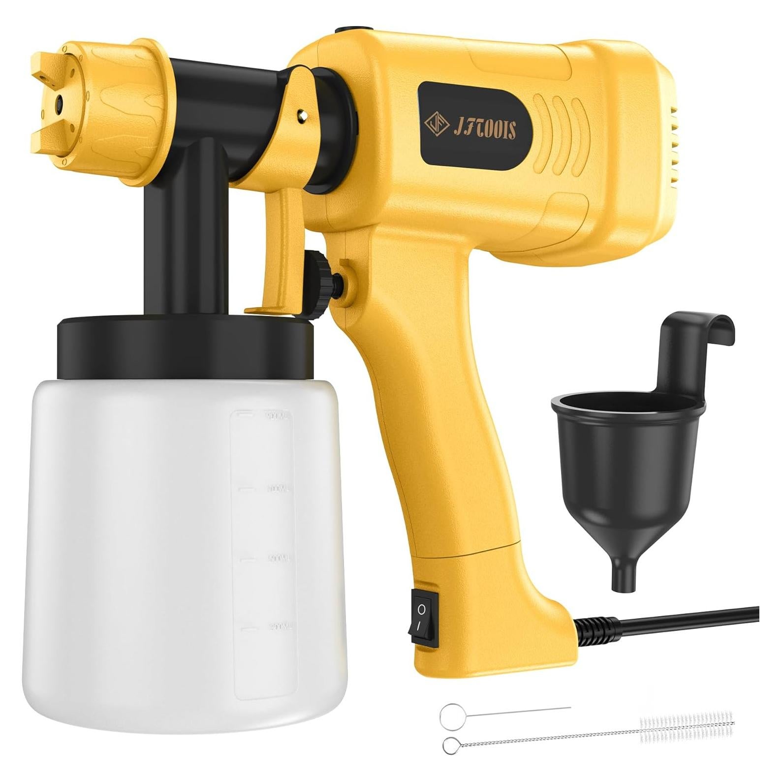 Pistola de Pintura Eléctrica JFTOOIS 900ml Ajustable Amarillo