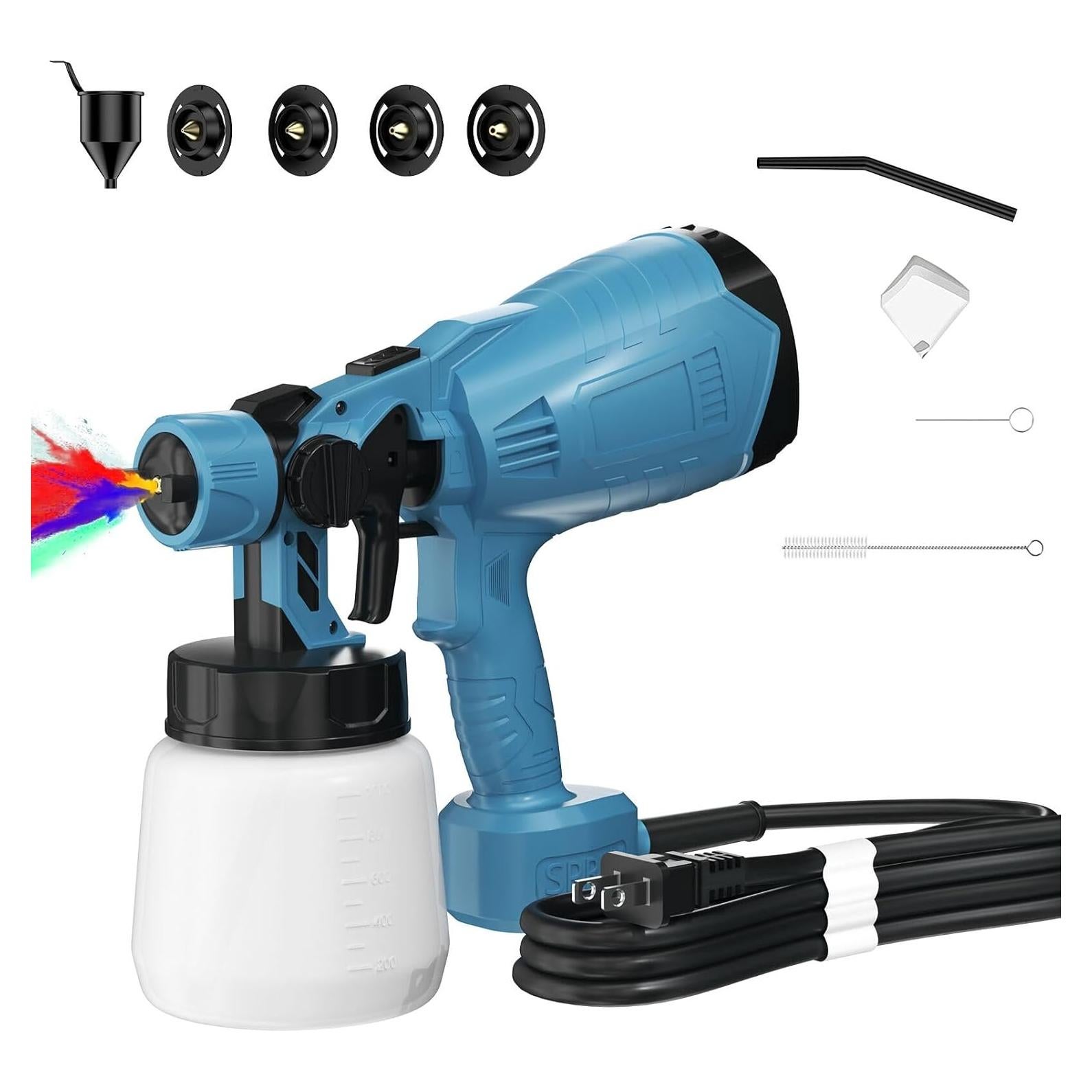 Pistola de Pintura Eléctrica Monggoli 1000W 1000ml 4 Boquillas