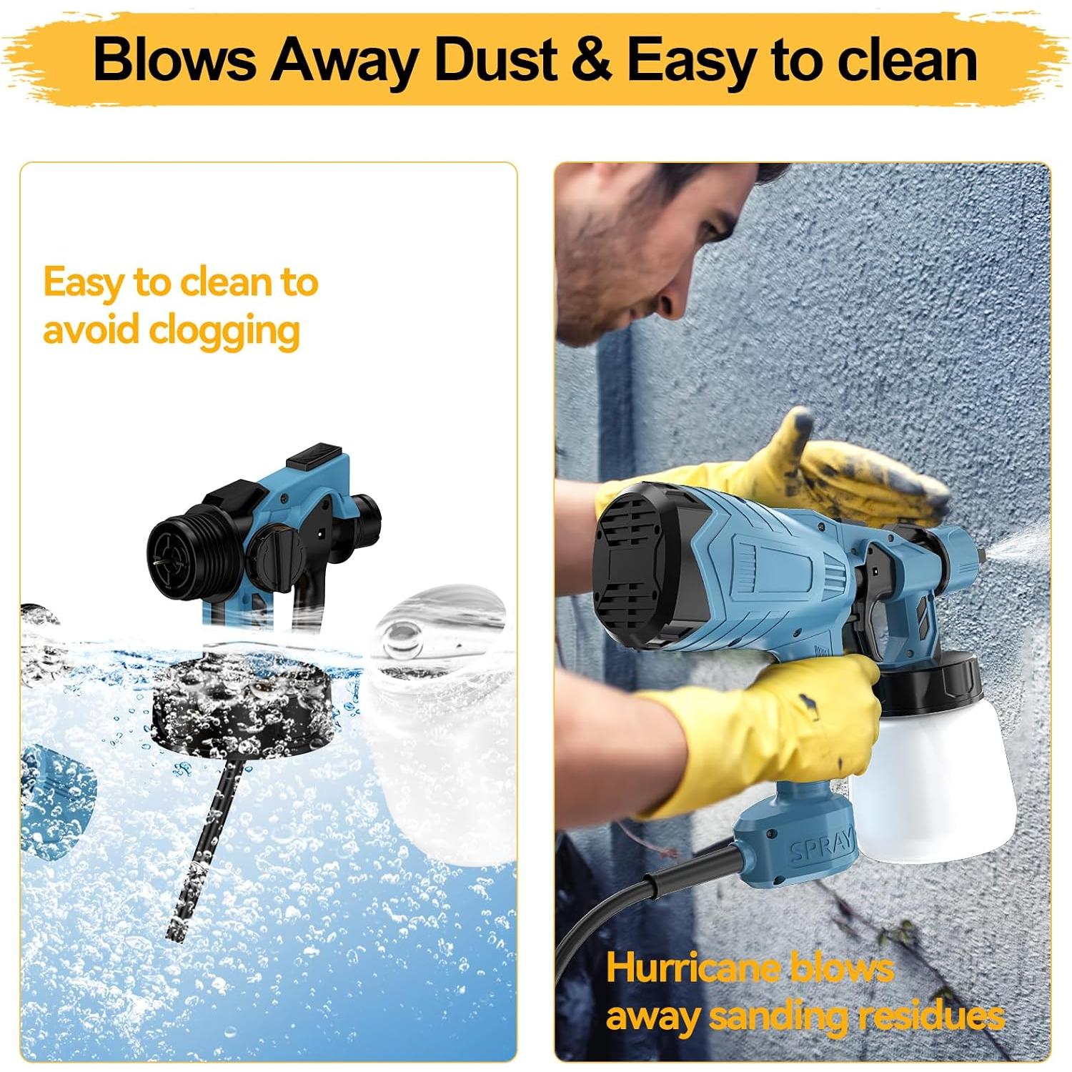 Pistola de Pintura Eléctrica Monggoli 1000W 1000ml 4 Boquillas