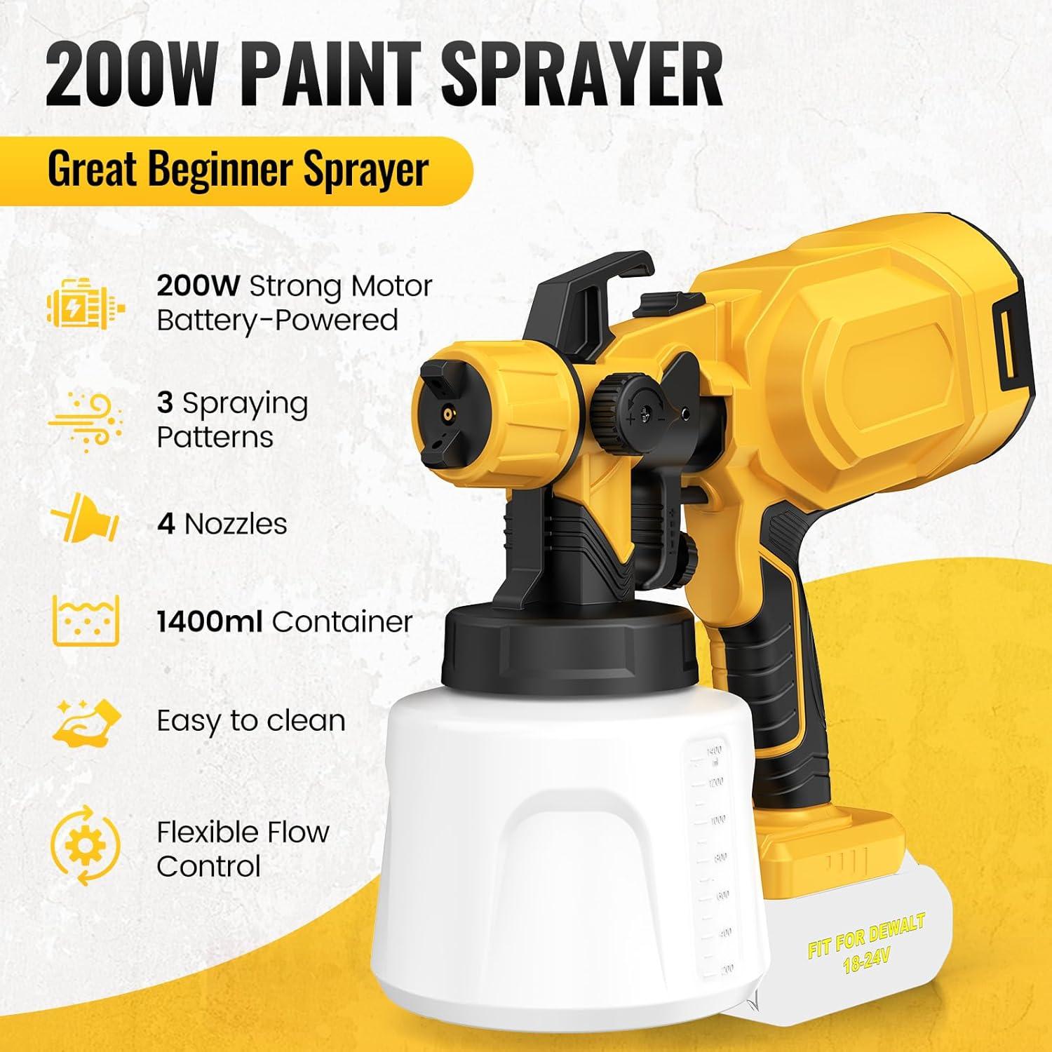 Pulverizador de pintura eléctrico Ufeekare 200W 1.2L amarillo