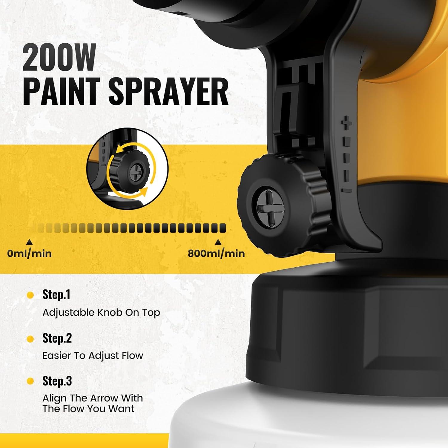 Pulverizador de pintura eléctrico Ufeekare 200W 1.2L amarillo