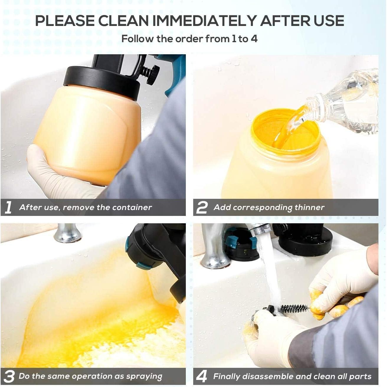 Pistola de Pintura Eléctrica FUJIWARA 700W 1000ml 4 Boquillas