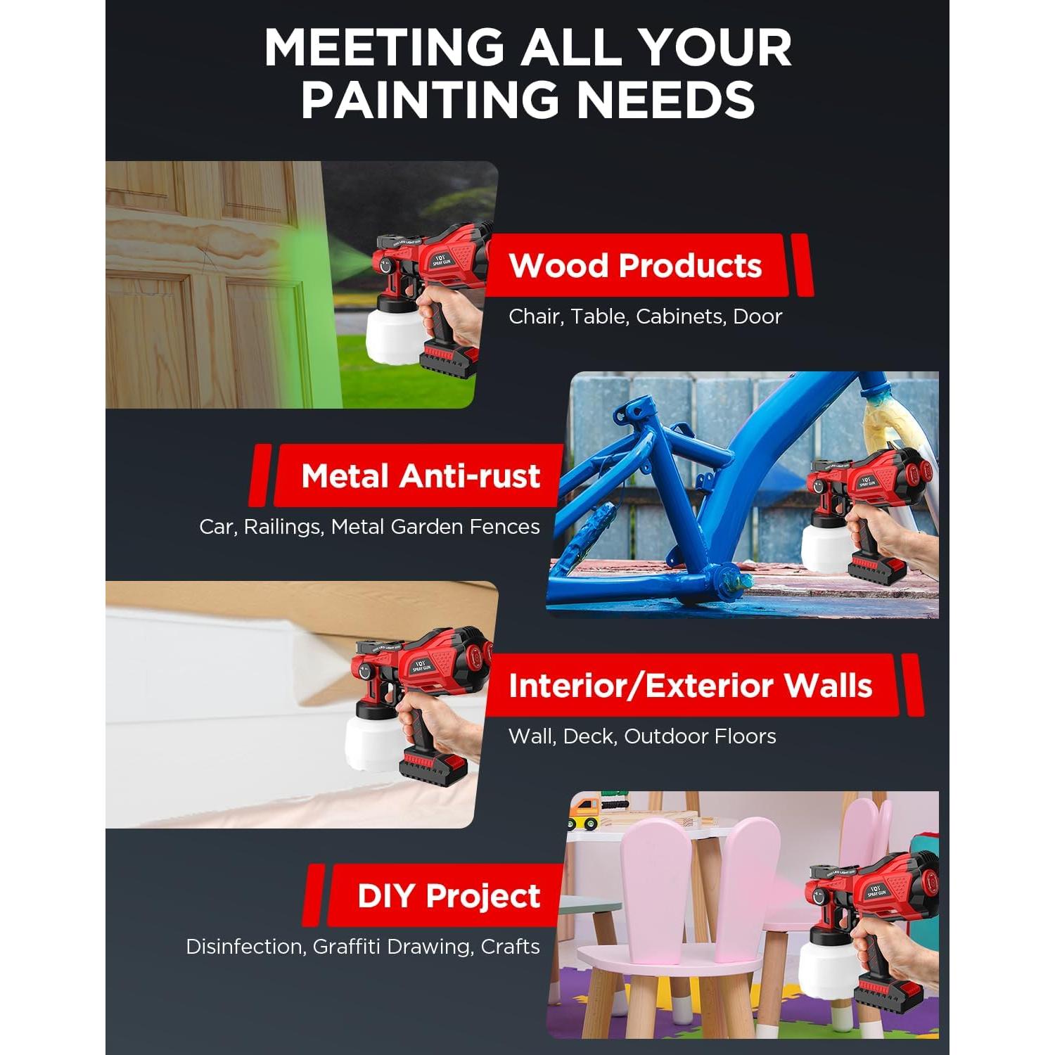 Pulverizador de pintura VQY PS-45YY HVLP inalámbrico 1200ml