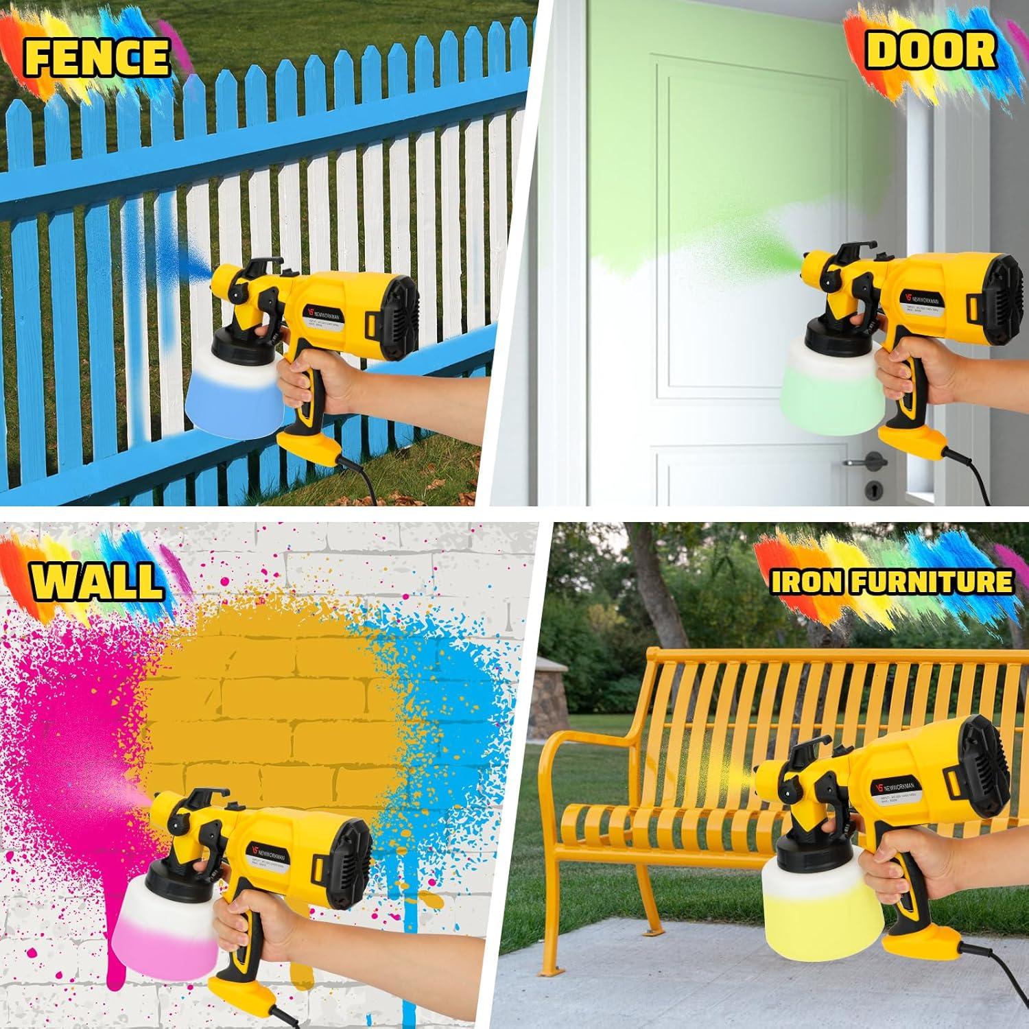 Pulverizador de pintura GUATTINE QZQ123 850W 1.39L 3 boquillas