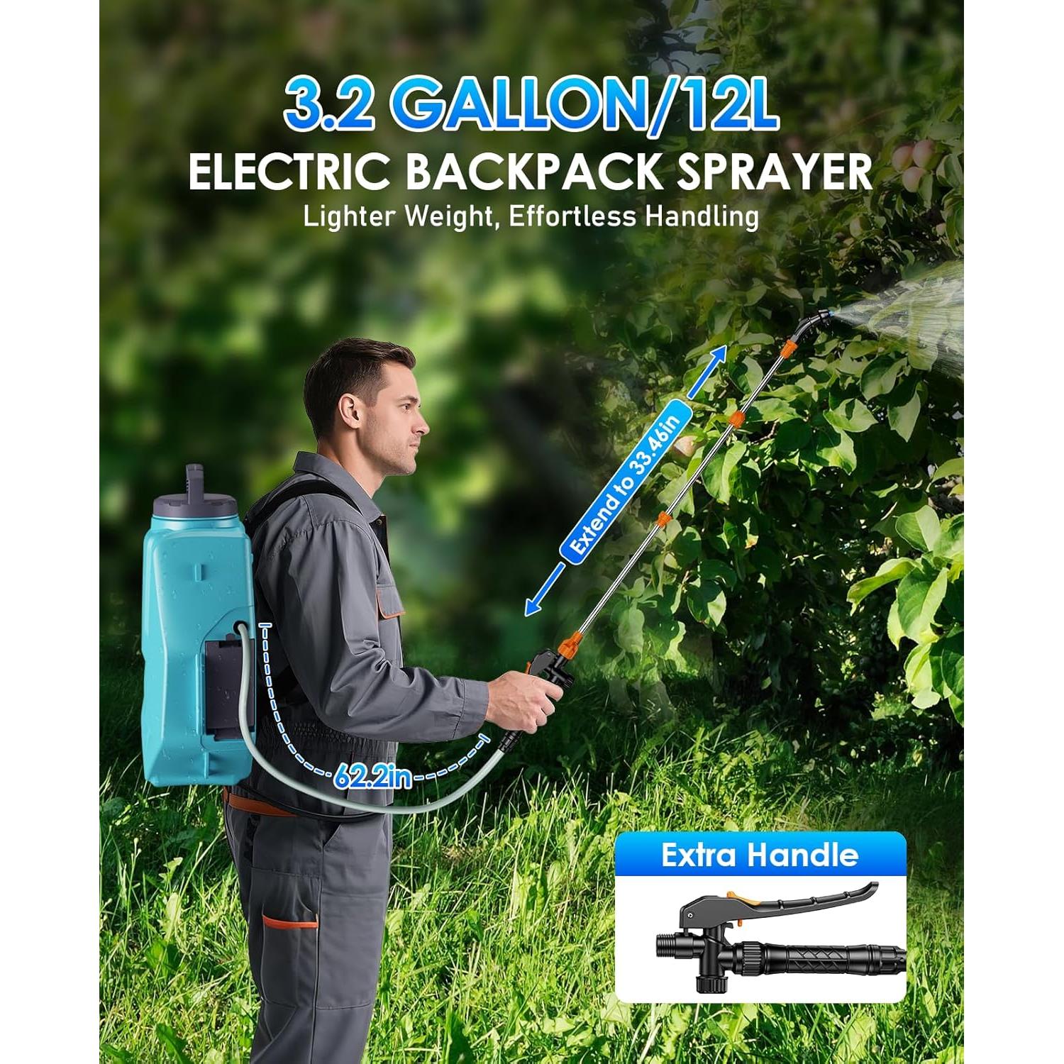 Pulverizador de Mochila Eléctrico TREE.NB 12L 21V 2.5Ah