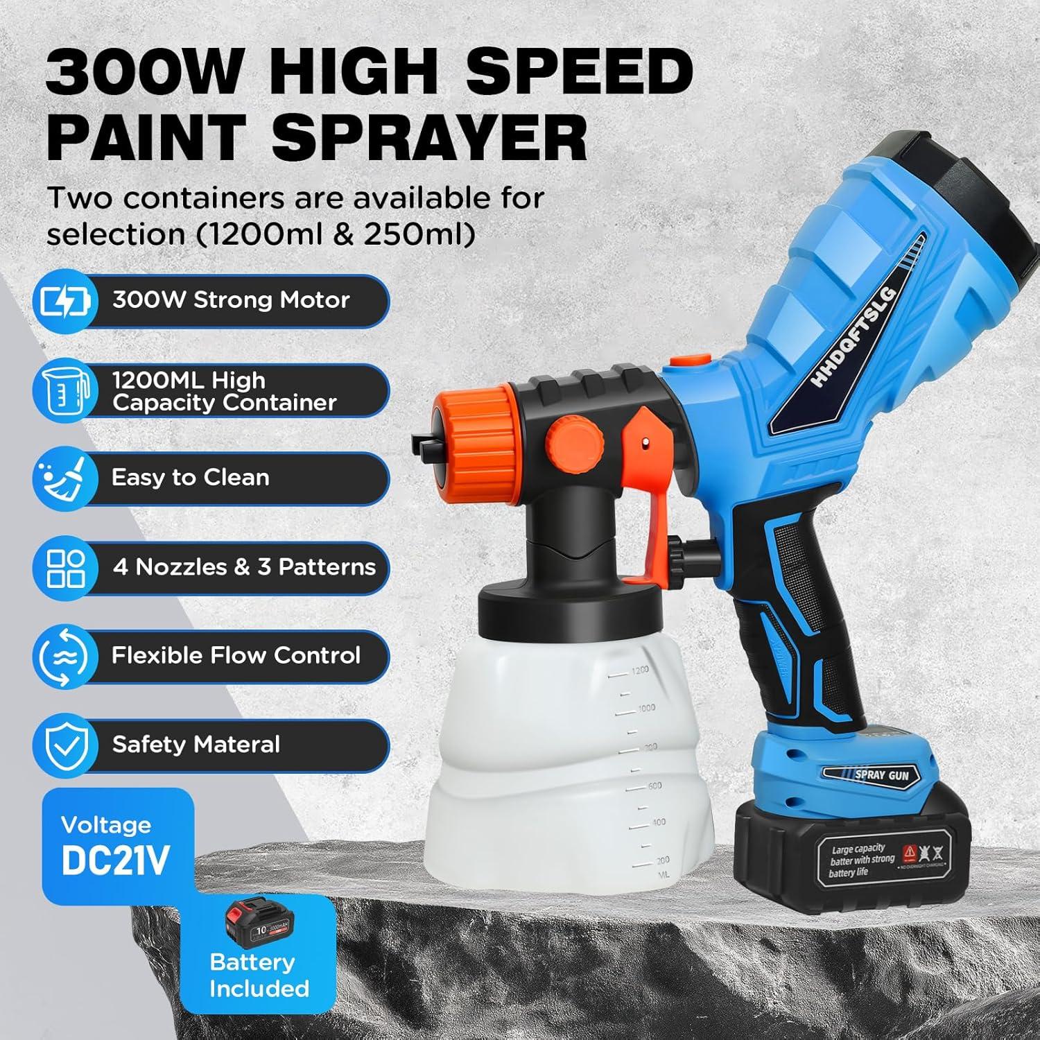 Pulverizador de pintura inalámbrico HHDQFTSLG 300W 1200ML
