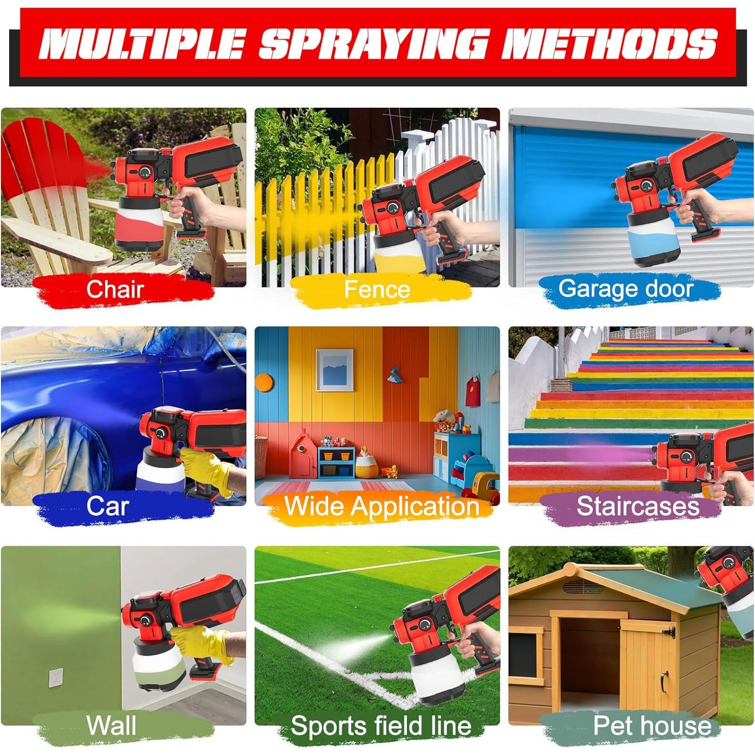 Pulverizador de pintura inalámbrico Uniqwamo 70000 RPM 1200ml