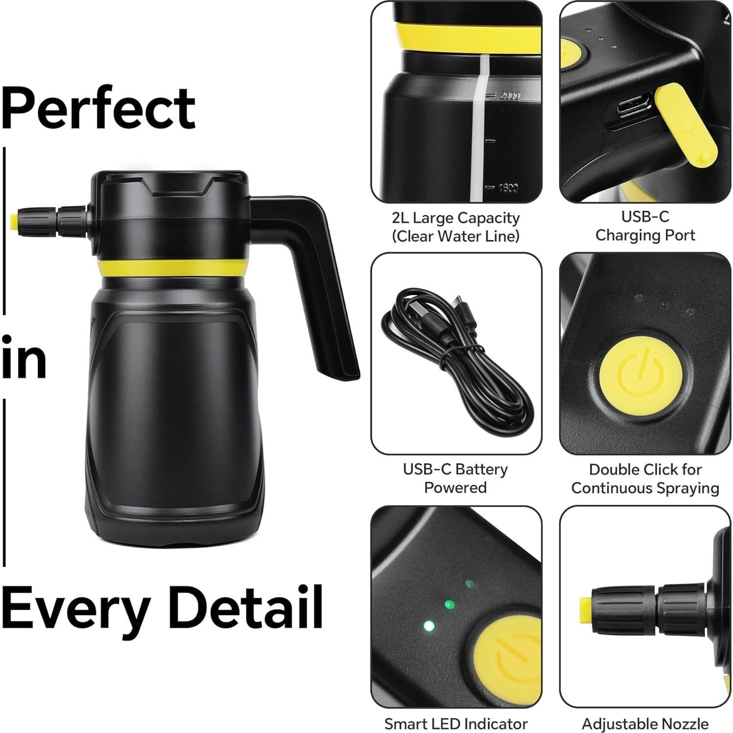 Pulverizador de Espuma Eléctrico Sylvonette 2L Carga USB-C