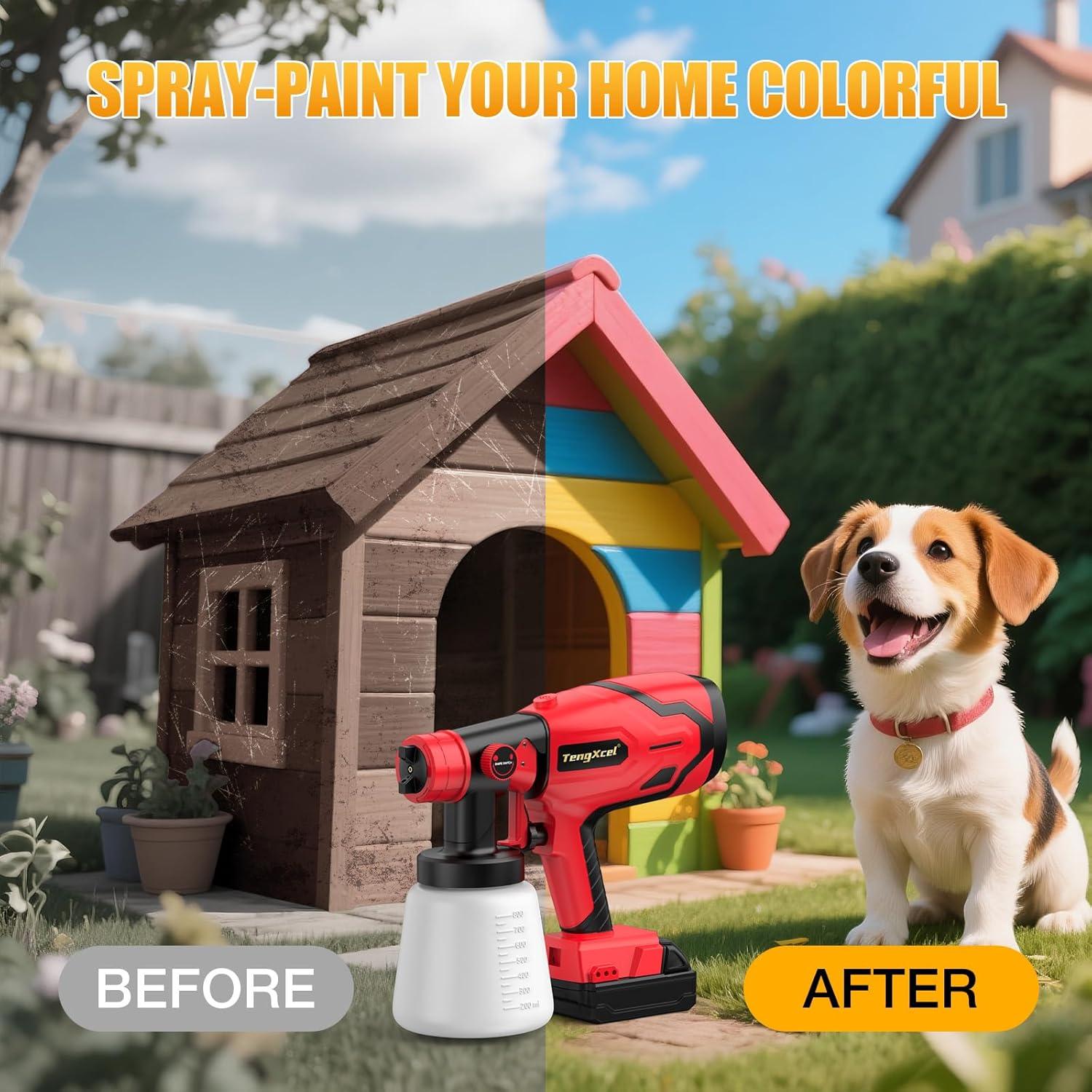 Pulverizador de pintura inalámbrico TengXcel 18V 600W 1000ml