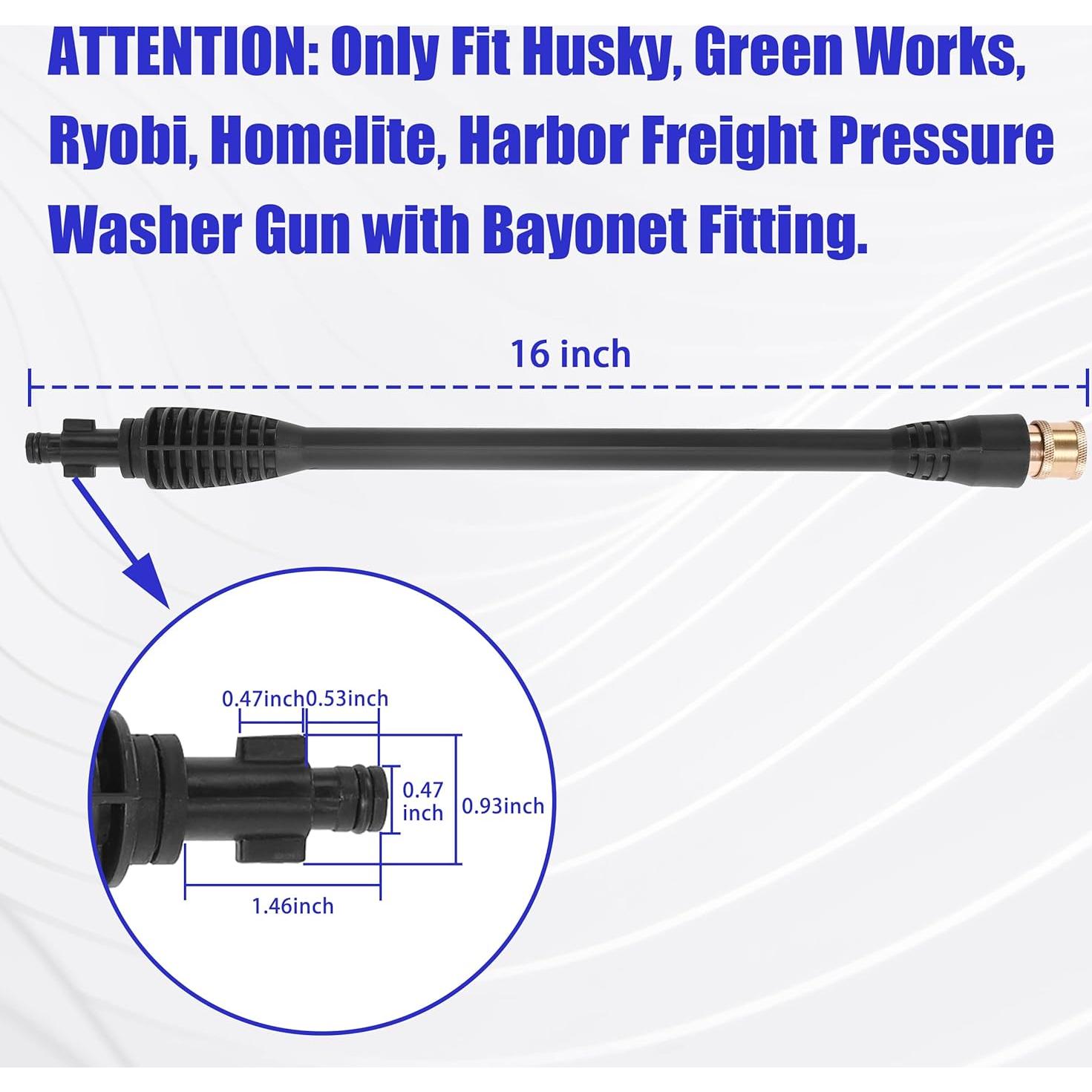 Varilla de Lavadora a Presión FIXFANS 40.64 cm con 5 Boquillas