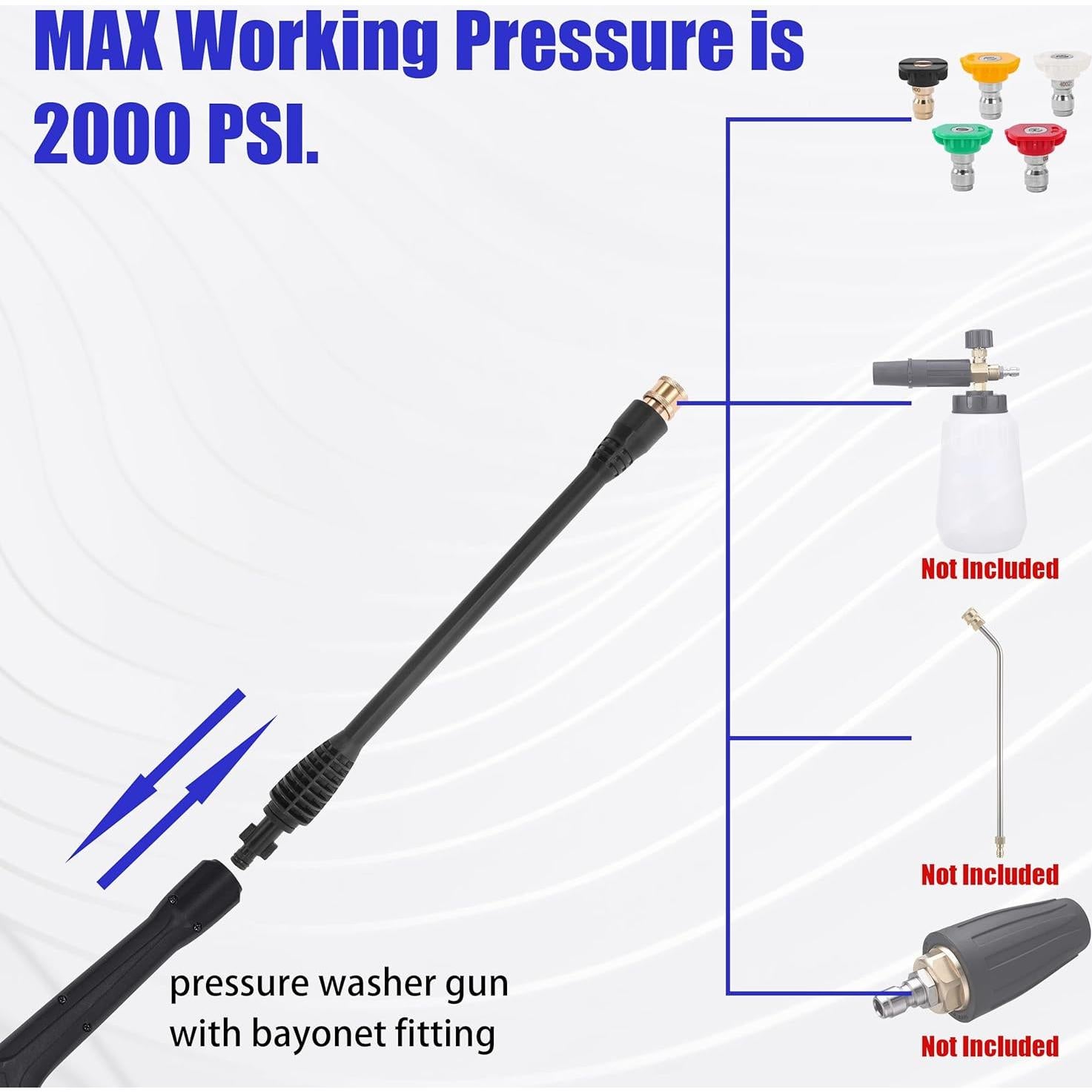 Varilla de Lavadora a Presión FIXFANS 40.64 cm con 5 Boquillas