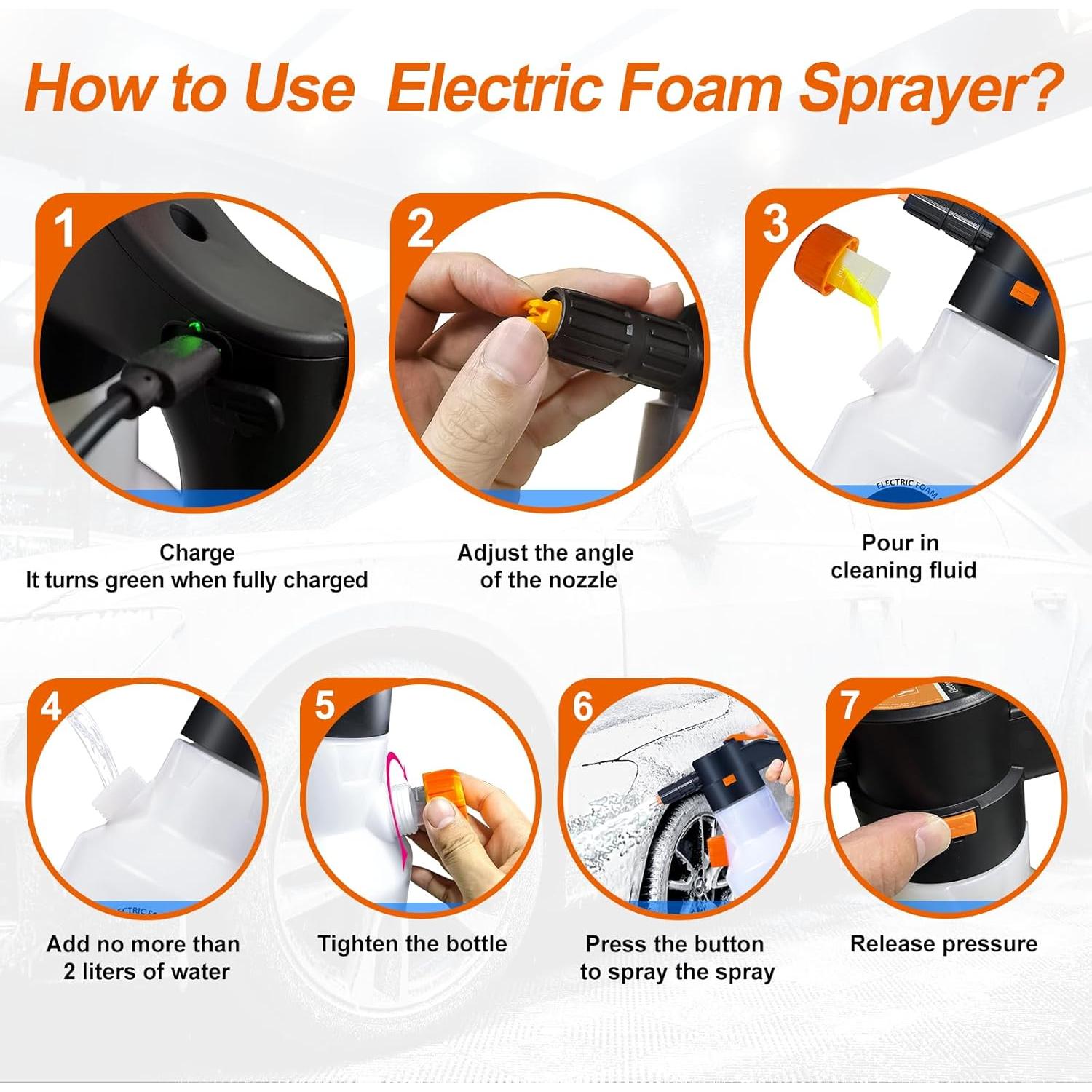 Pulverizador de Espuma Eléctrico YDFL 2L para Limpieza y Belleza