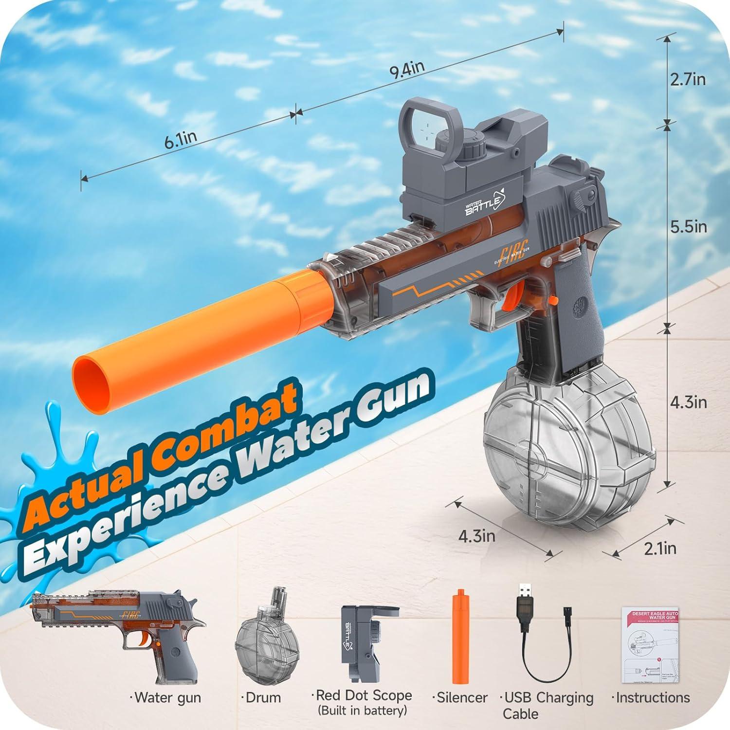 Pistola de Agua Eléctrica Coroiesty 500CC 7.92m para Niños