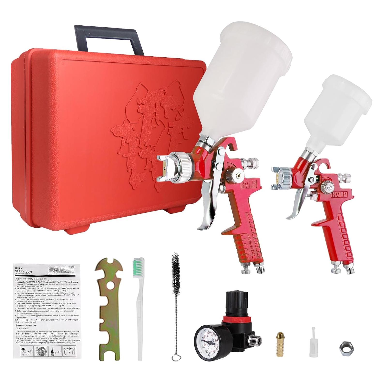 Juego de Pistola de Pintura HVLP Colodsuhey 2 Piezas 0.8mm 1.4mm