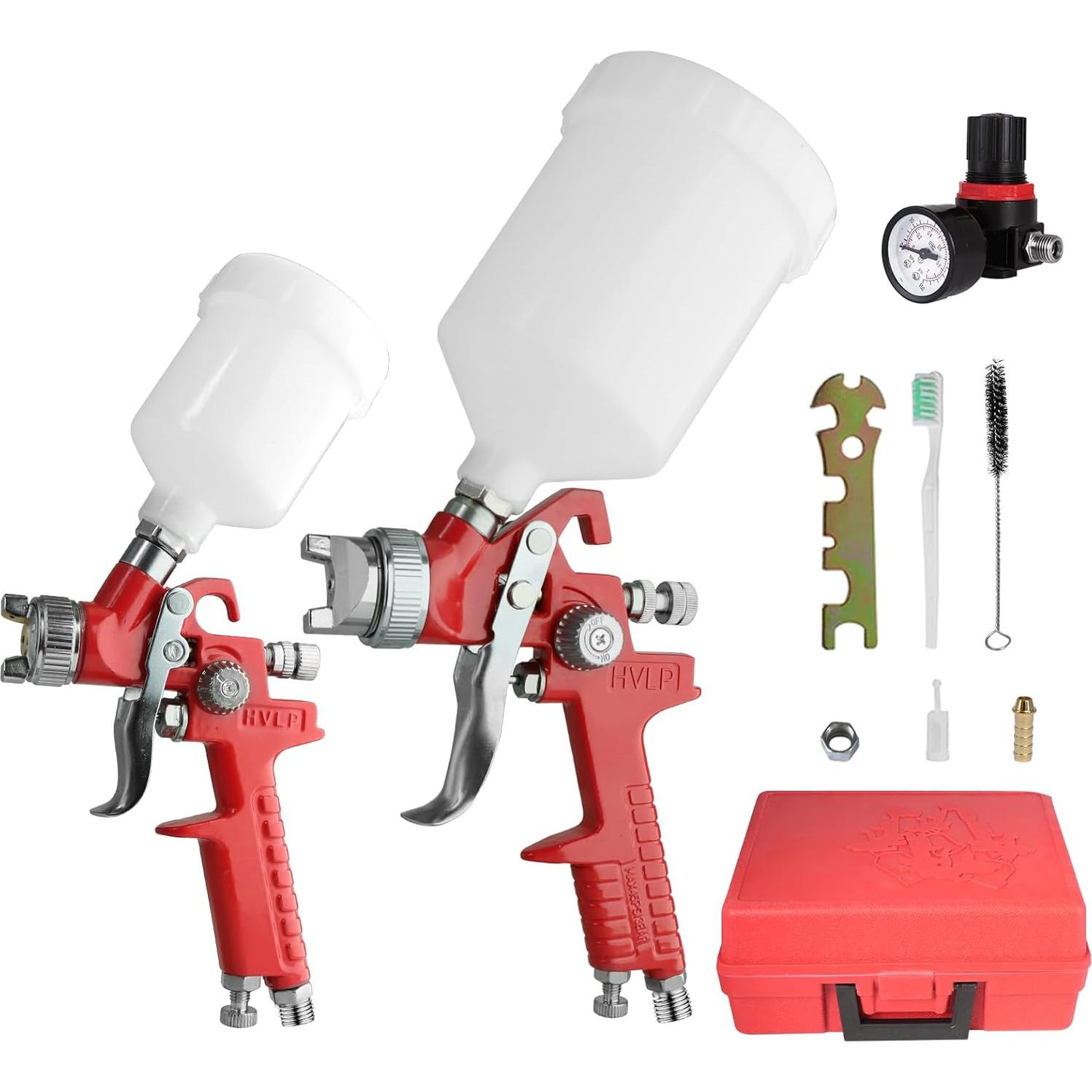 Juego de Pistola de Pintura HVLP Colodsuhey 2 Piezas 0.8mm 1.4mm