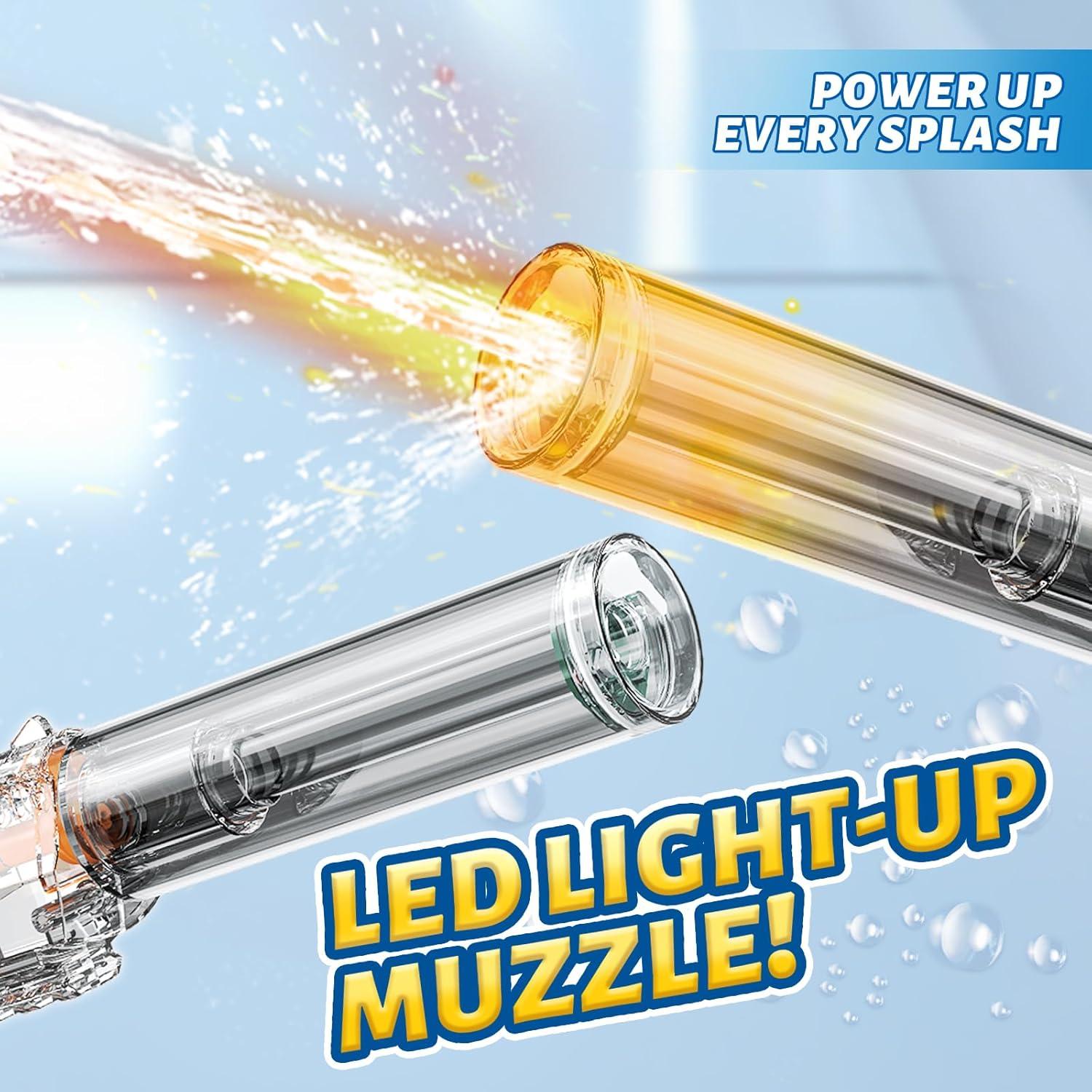 Pistola de Agua Eléctrica PhotonSplash 425ml Doble Batería Gris