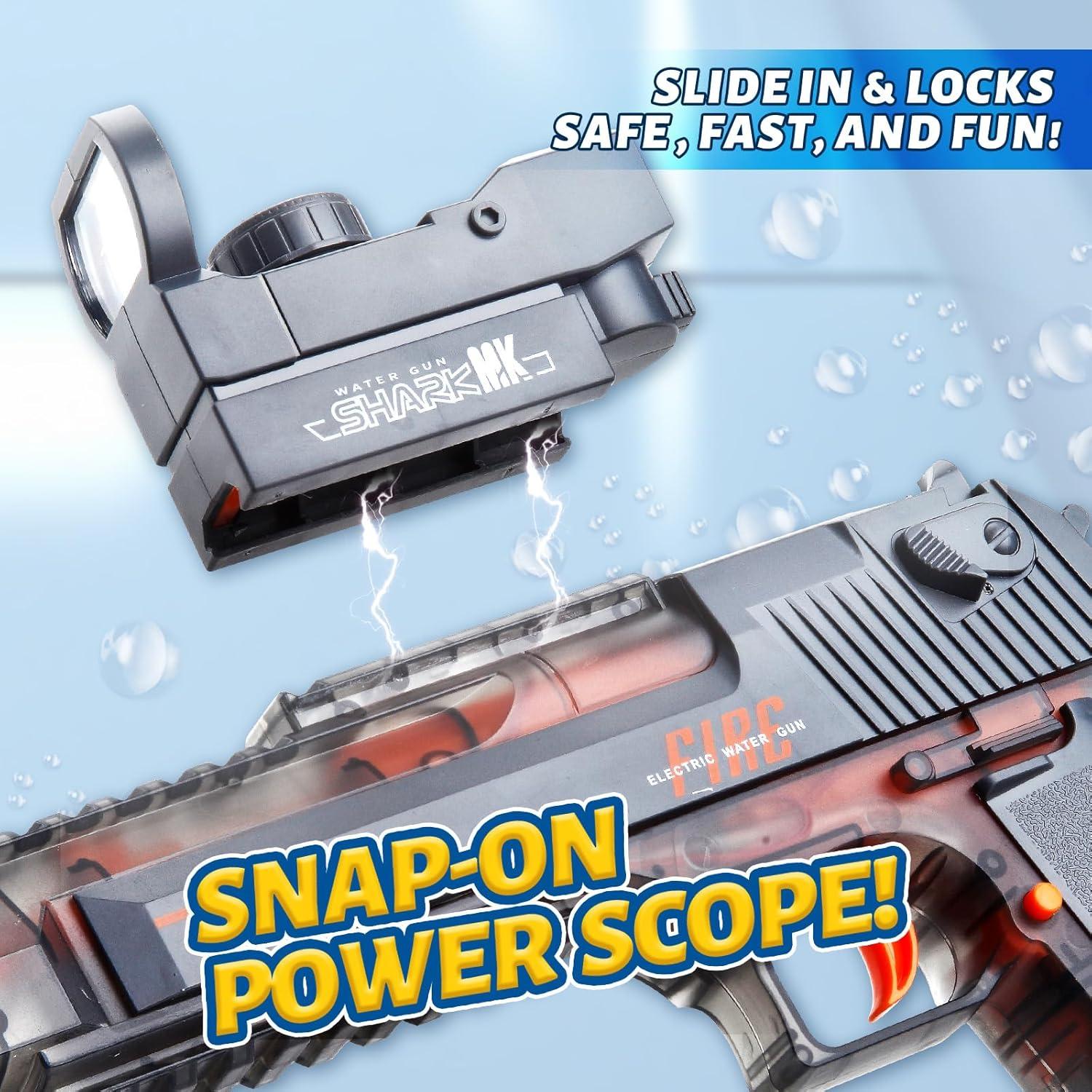 Pistola de Agua Eléctrica PhotonSplash 425ml Doble Batería Gris