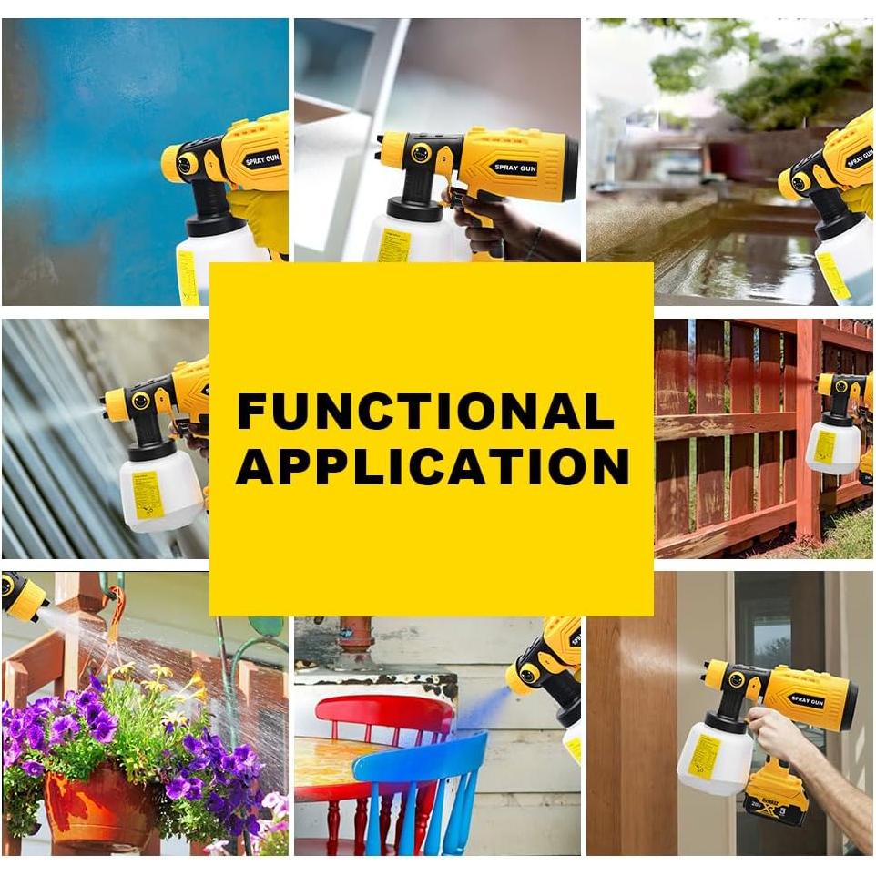 Pulverizador de pintura inalámbrico Weixblixian Dewalt 20V 200W