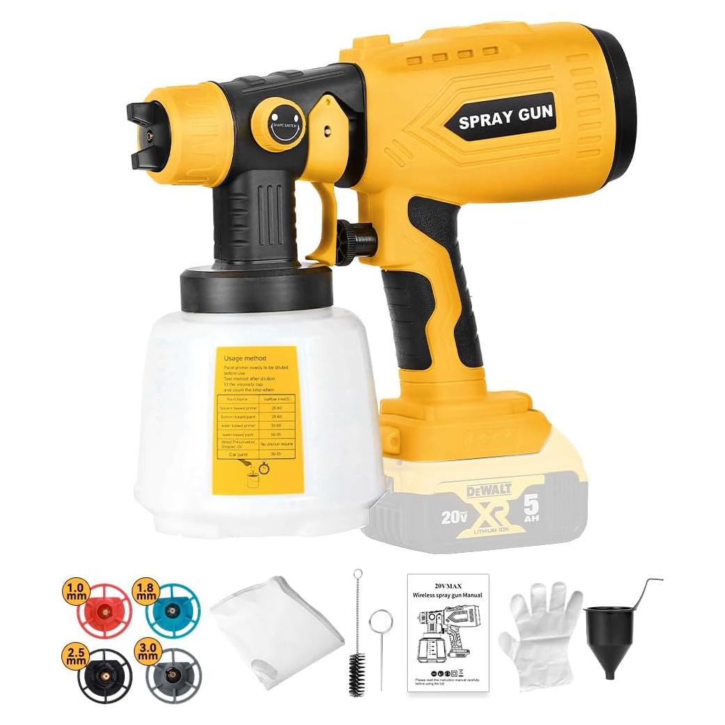 Pulverizador de pintura inalámbrico Dewalt 20V Max 200W 4 boquillas