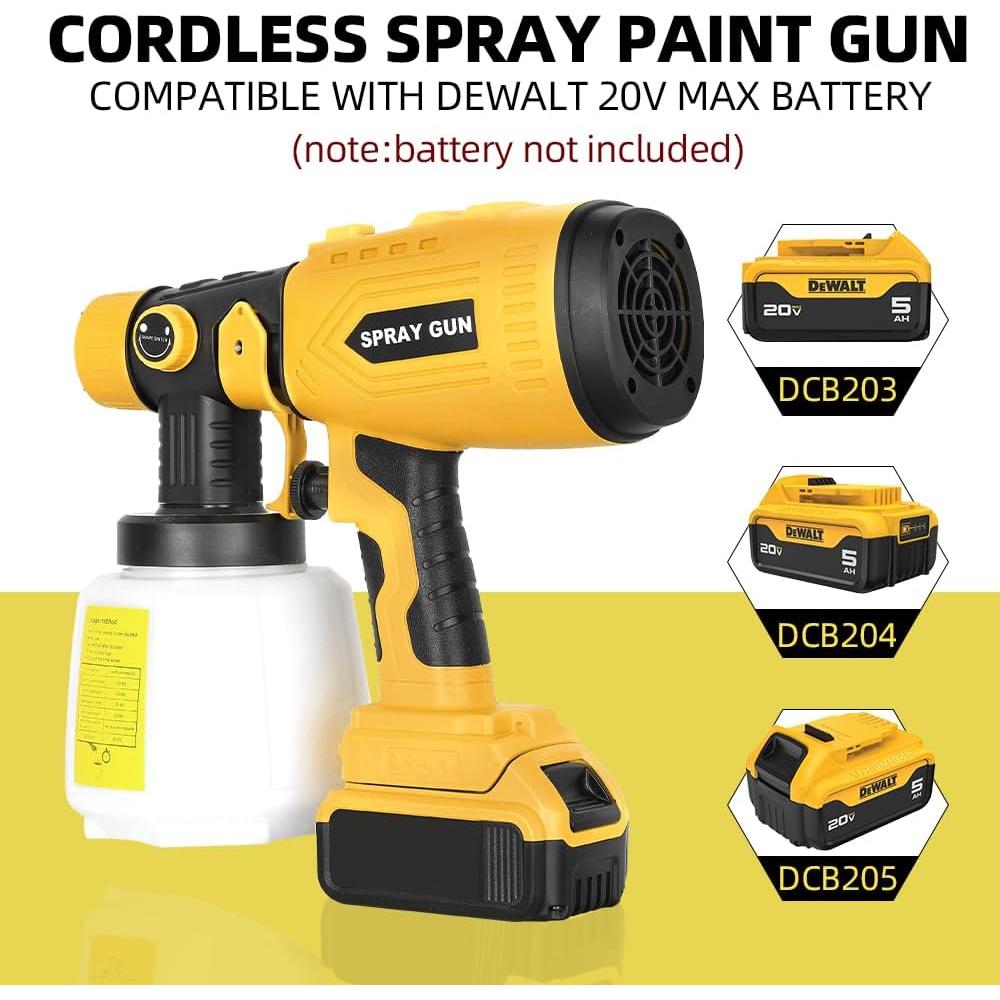 Pulverizador de pintura inalámbrico Dewalt 20V Max 200W 4 boquillas