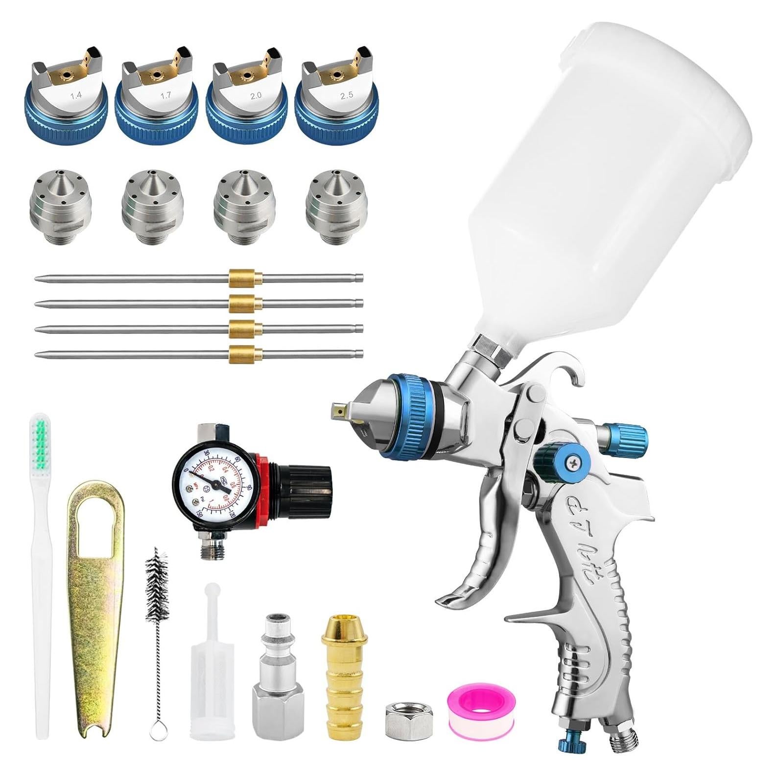 Kit de Pistola de Pulverización HVLP BENTOHKLE 2008 Azul 600cc