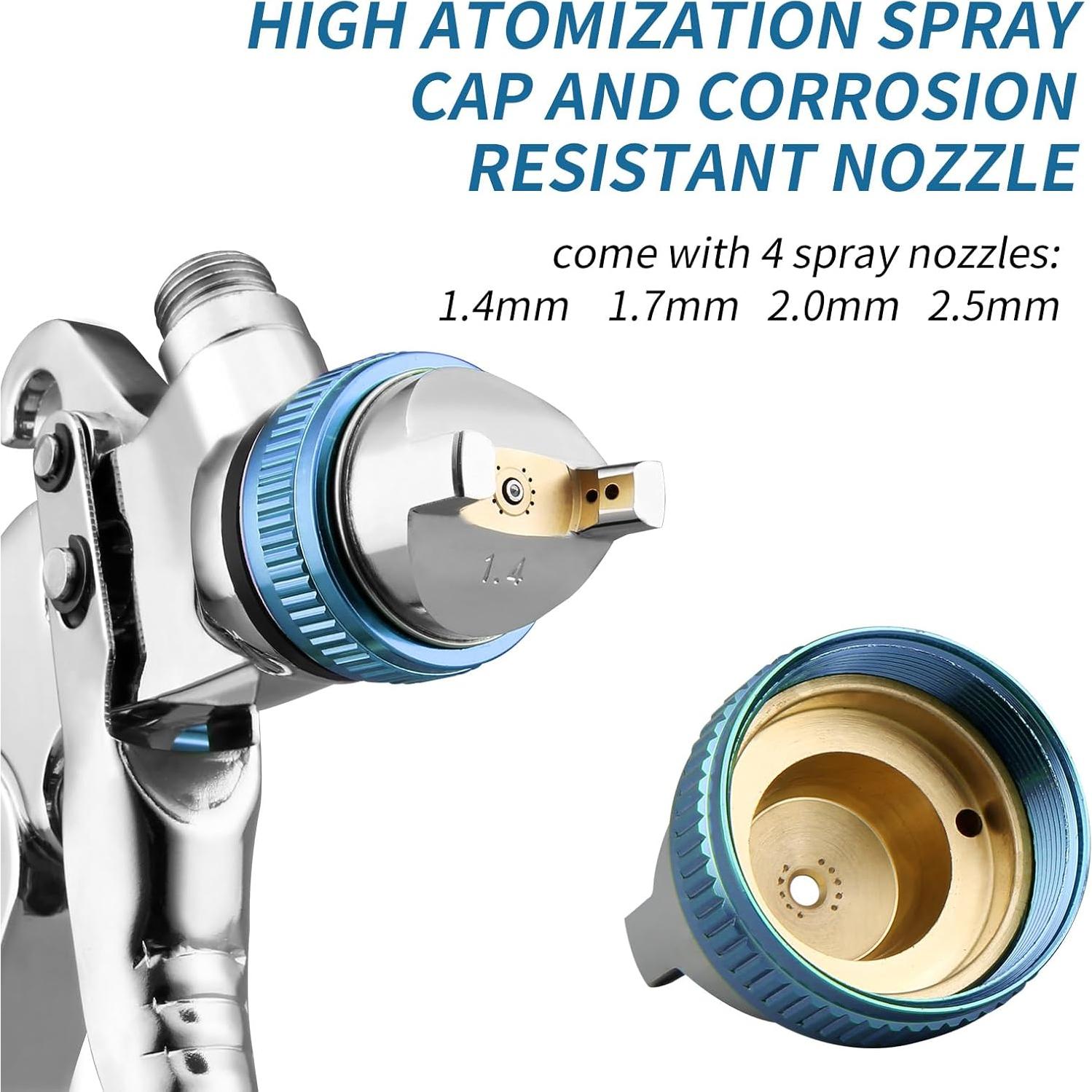 Kit de Pistola de Pulverización HVLP BENTOHKLE 2008 Azul 600cc