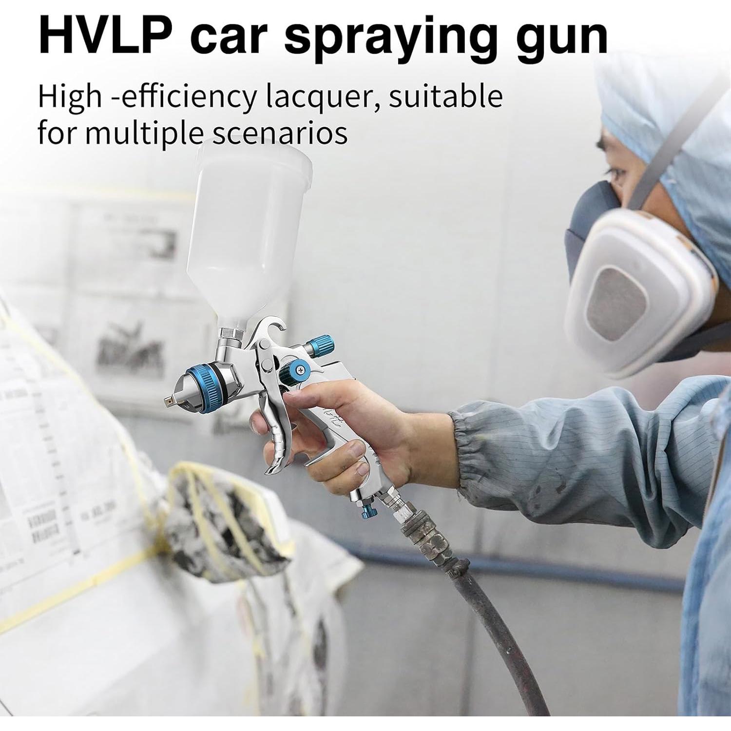 Kit de Pistola de Pulverización HVLP BENTOHKLE 2008 Azul 600cc