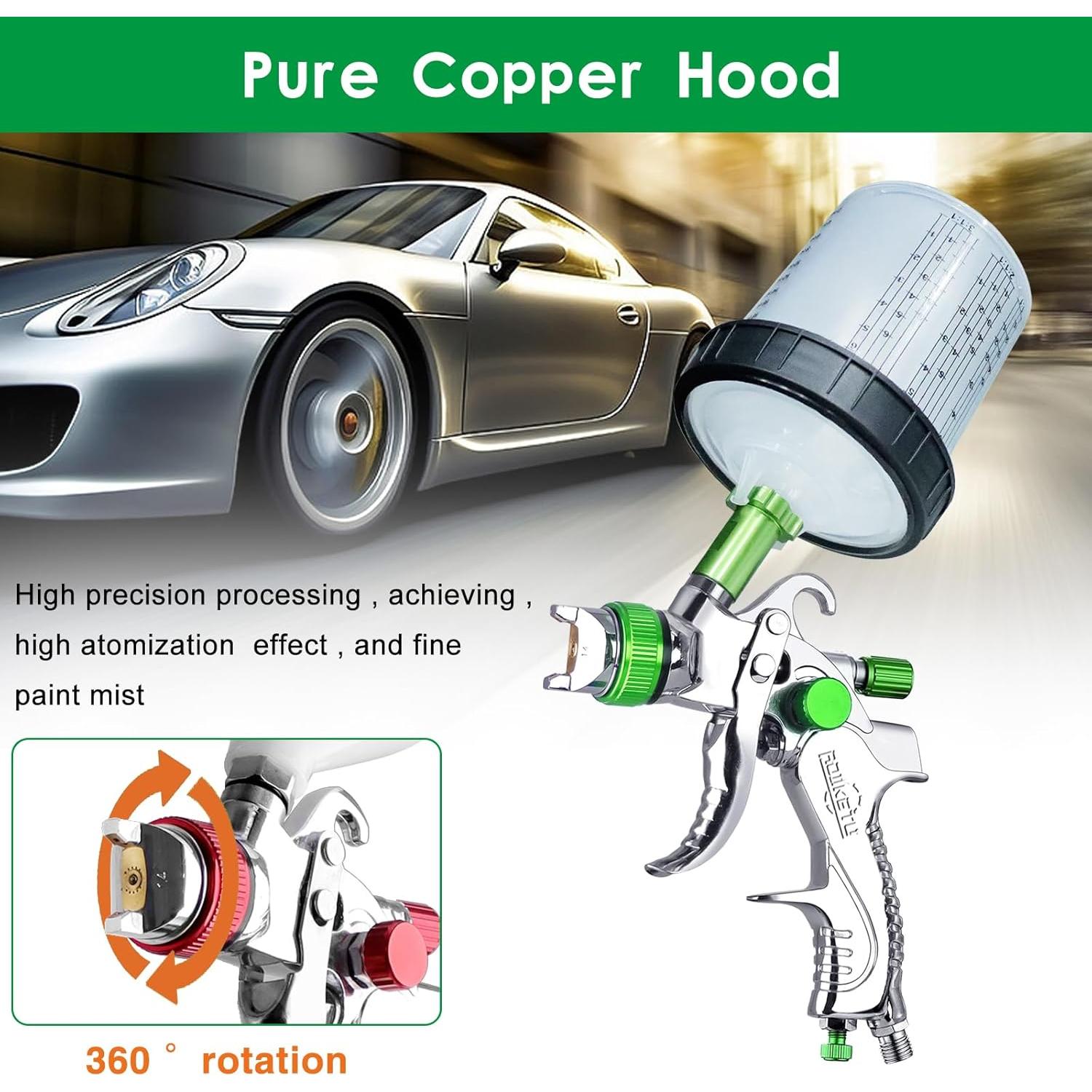 Pulverizador de pintura HVLP ROIKETU 600ML 10 piezas 3 boquillas