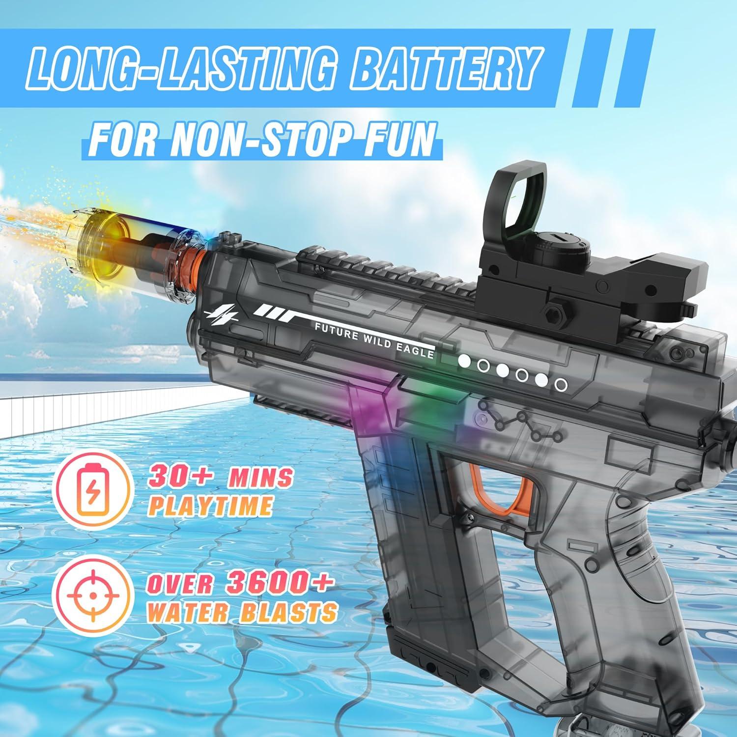 Pistola de Agua Eléctrica Lawdiey 800ml Alcance 7.92-9.75m