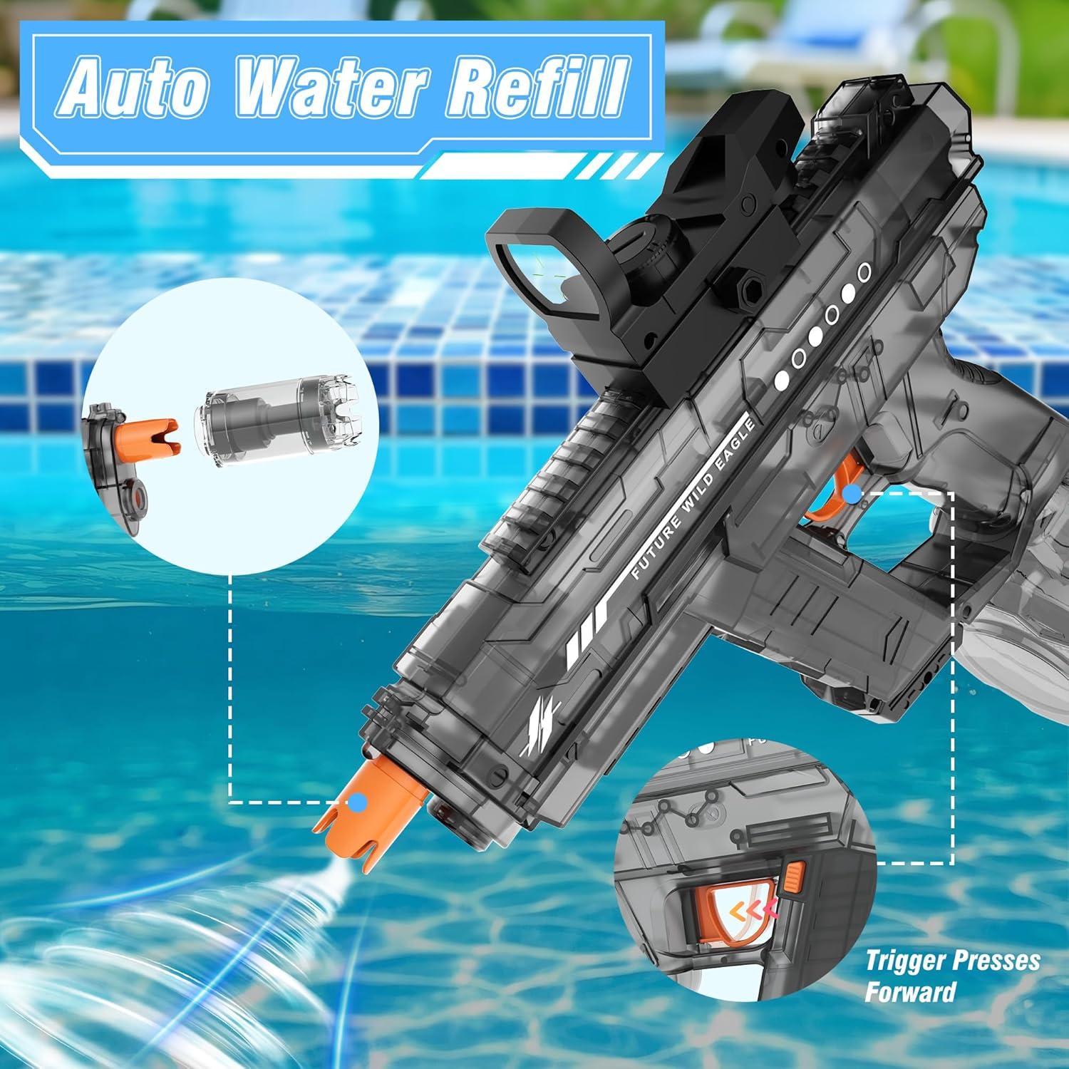 Pistola de Agua Eléctrica Lawdiey 800ml Alcance 7.92-9.75m