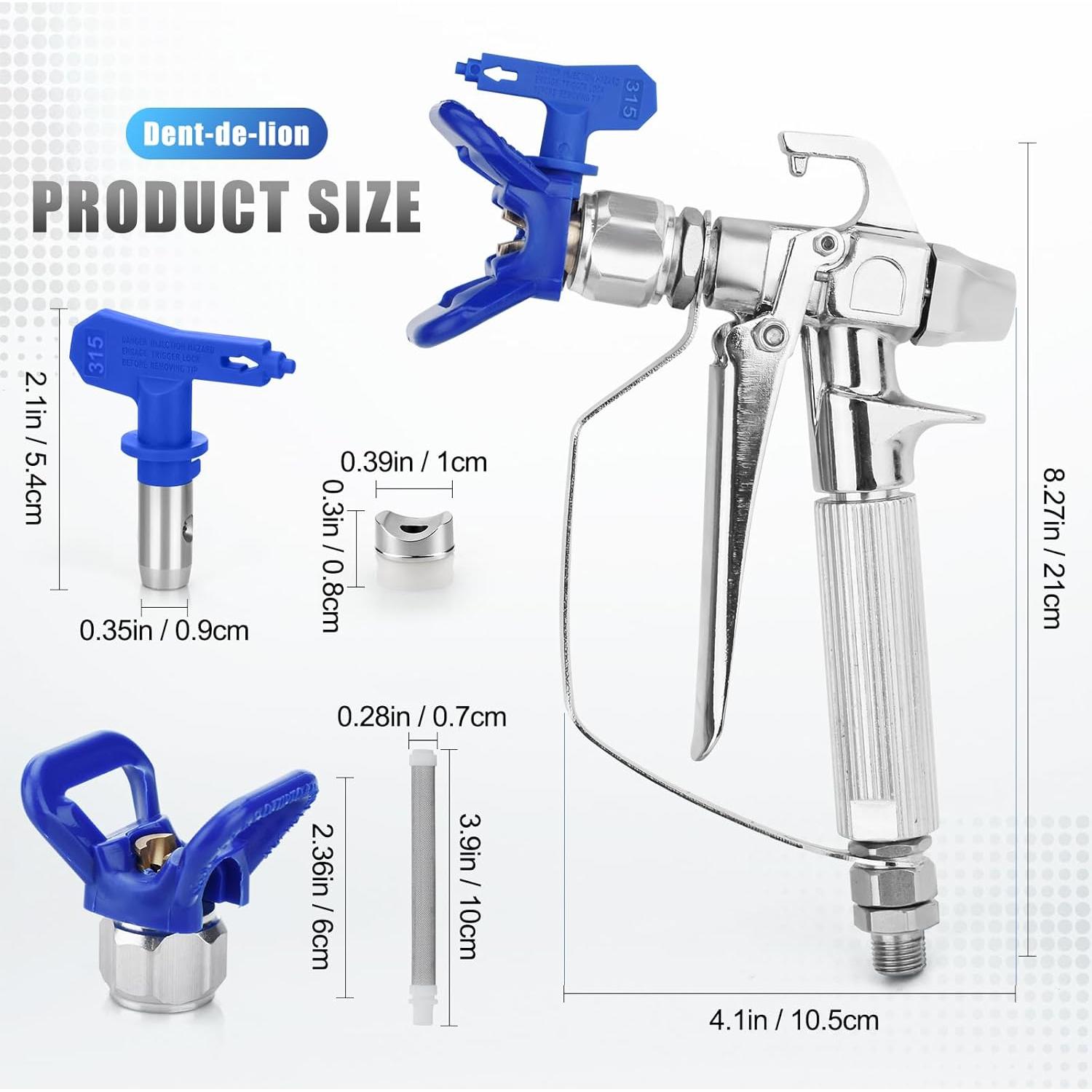 Kit de Pistola Pulverizadora Sin Aire Dent-de-lion 13 Piezas
