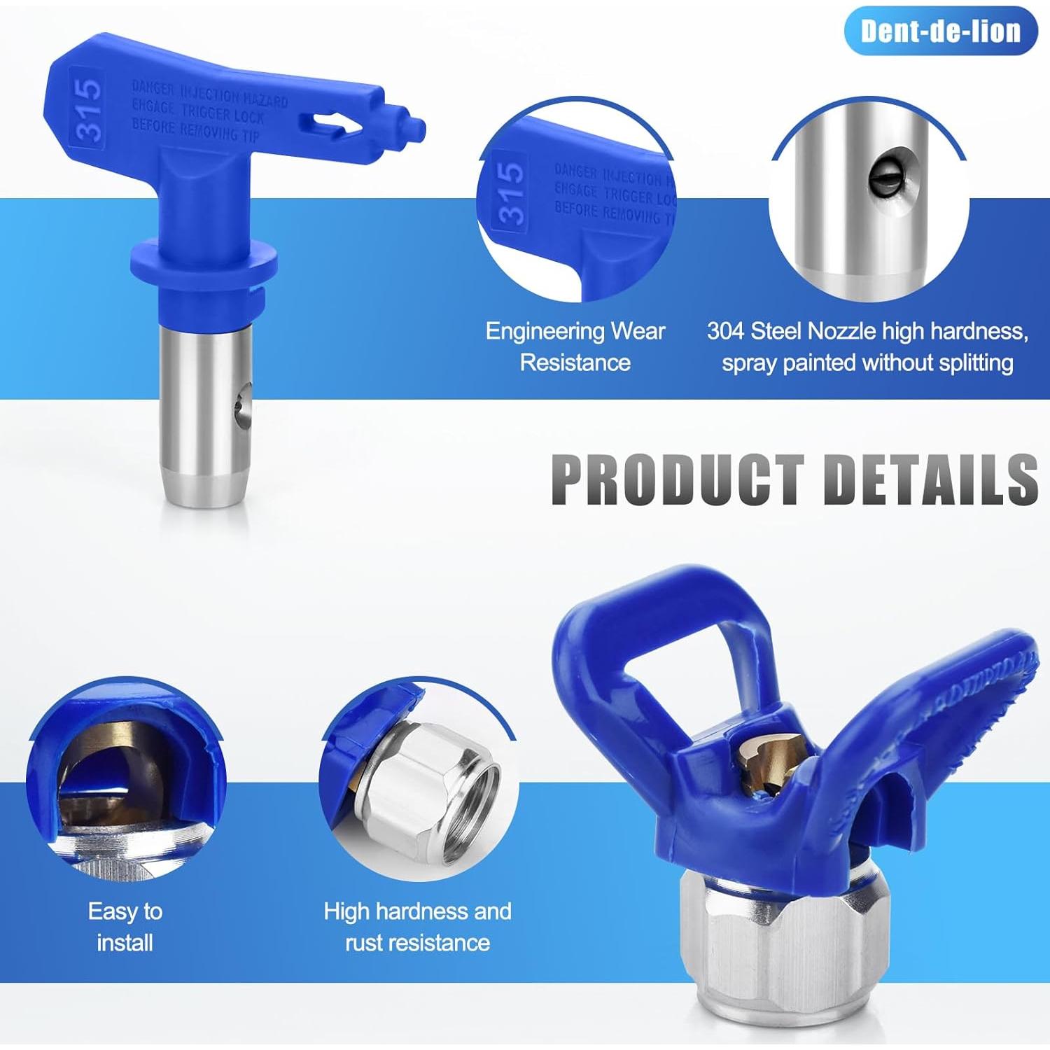 Kit de Pistola Pulverizadora Sin Aire Dent-de-lion 13 Piezas