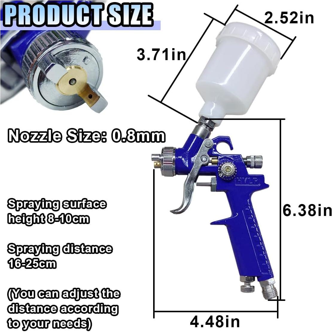 Pistola de Pintura HVLP BDZMC 0.8 mm 125 cc Ajustable