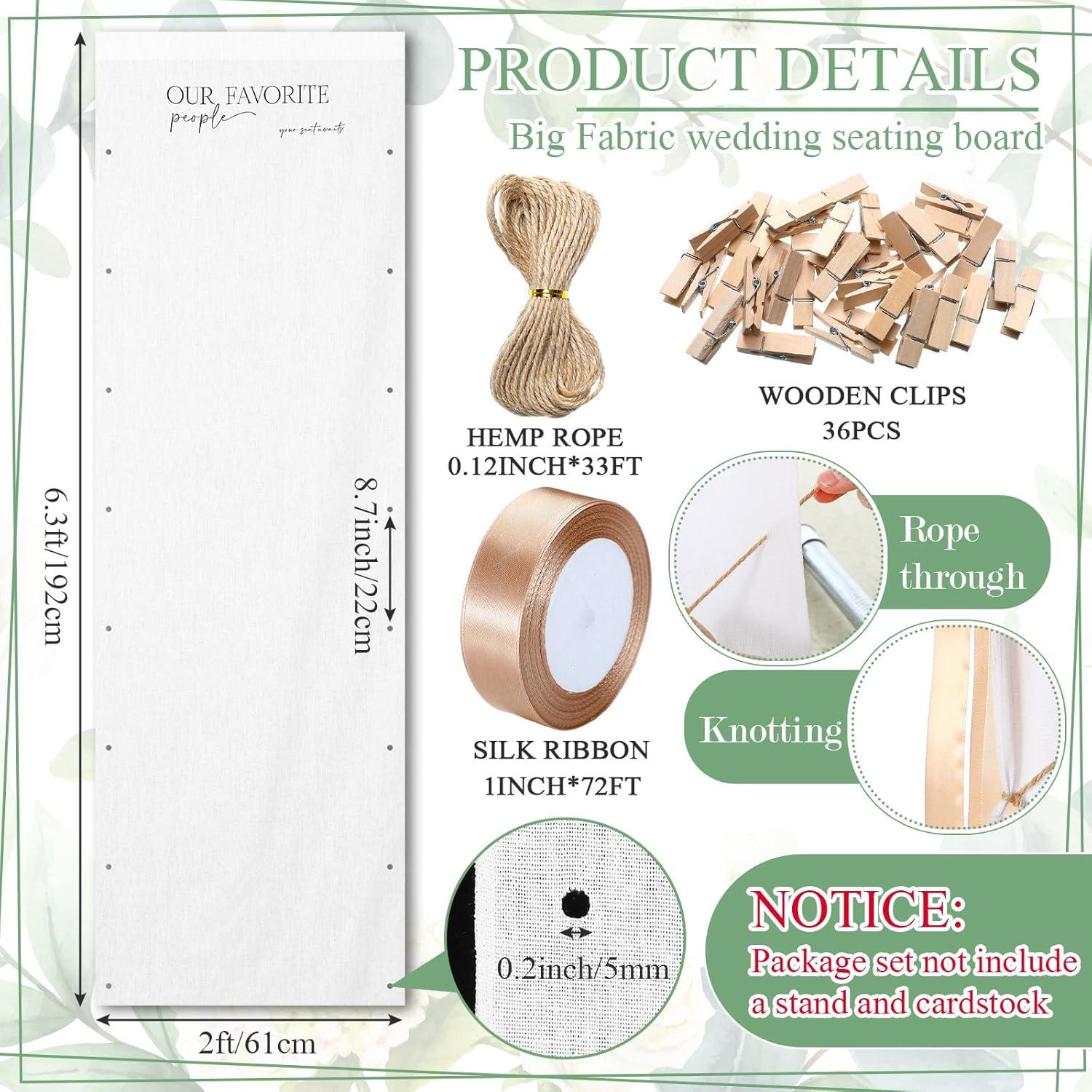 Tabla de Asientos para Bodas Yousoontic 61x192 cm Lino Rústico