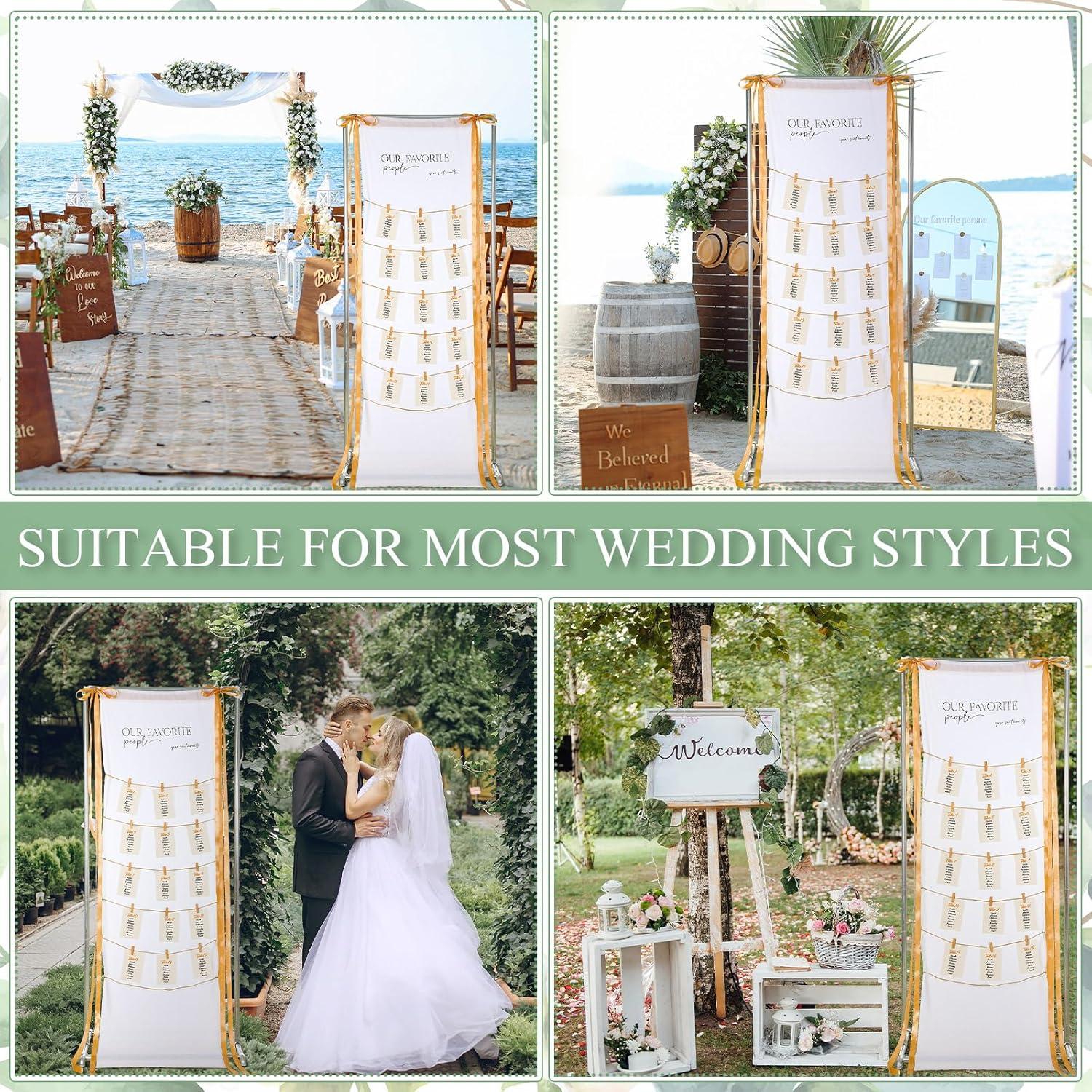 Tabla de Asientos para Bodas Yousoontic 61x192 cm Lino Rústico