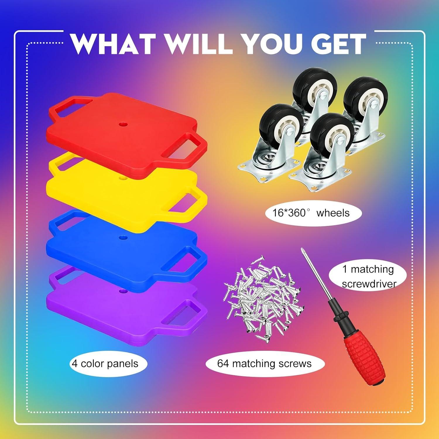 4 Tablas de Scooter SUNYIWJIE con Manijas y Ruedas de Plástico