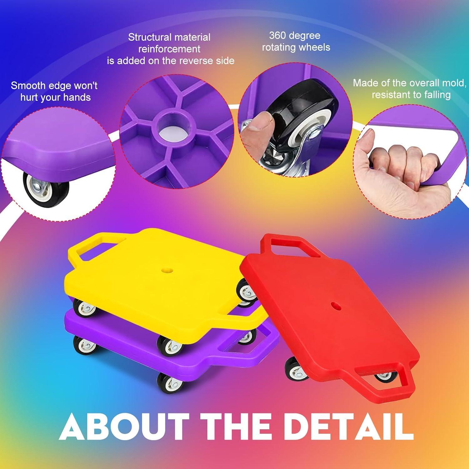 4 Tablas de Scooter SUNYIWJIE con Manijas y Ruedas de Plástico