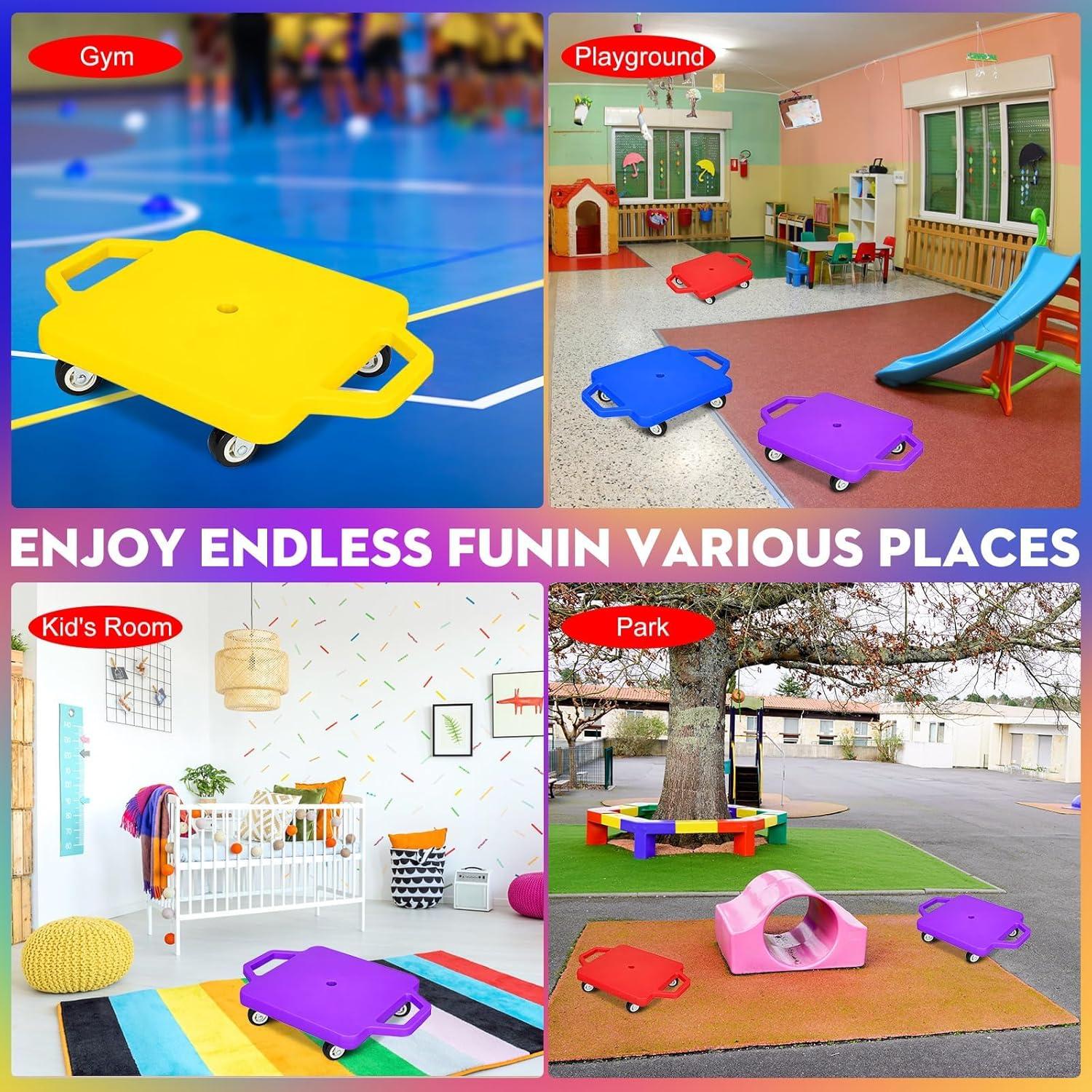 4 Tablas de Scooter SUNYIWJIE con Manijas y Ruedas de Plástico