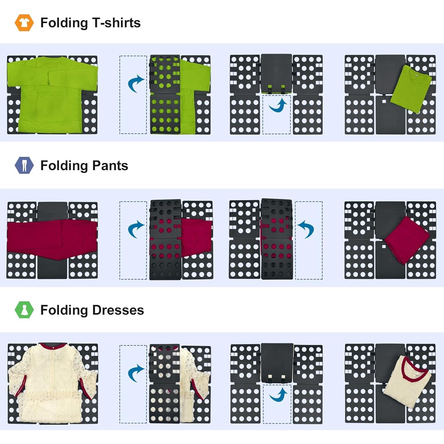 Tabla de Plegado de Ropa Geniusidea - Plegable, Negro, PP