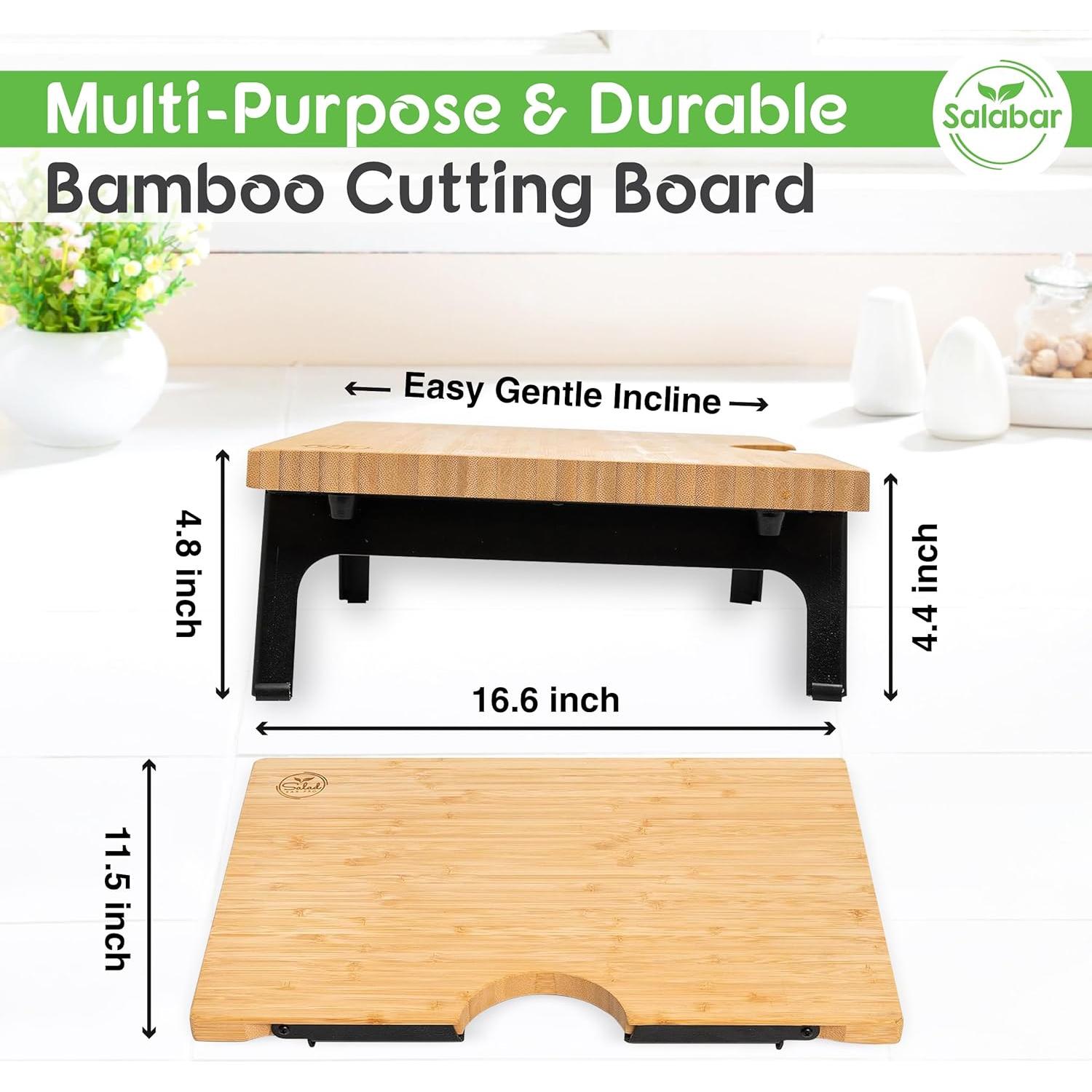 Tabla de Cortar Plegable Salabar de Bambú 40.6x30.5 cm Antideslizante