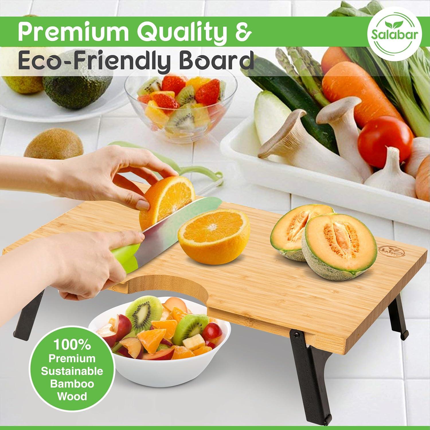 Tabla de Cortar Plegable Salabar de Bambú 40.6x30.5 cm Antideslizante