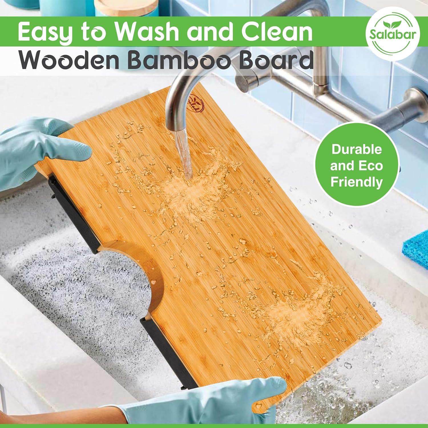 Tabla de Cortar Plegable Salabar de Bambú 40.6x30.5 cm Antideslizante